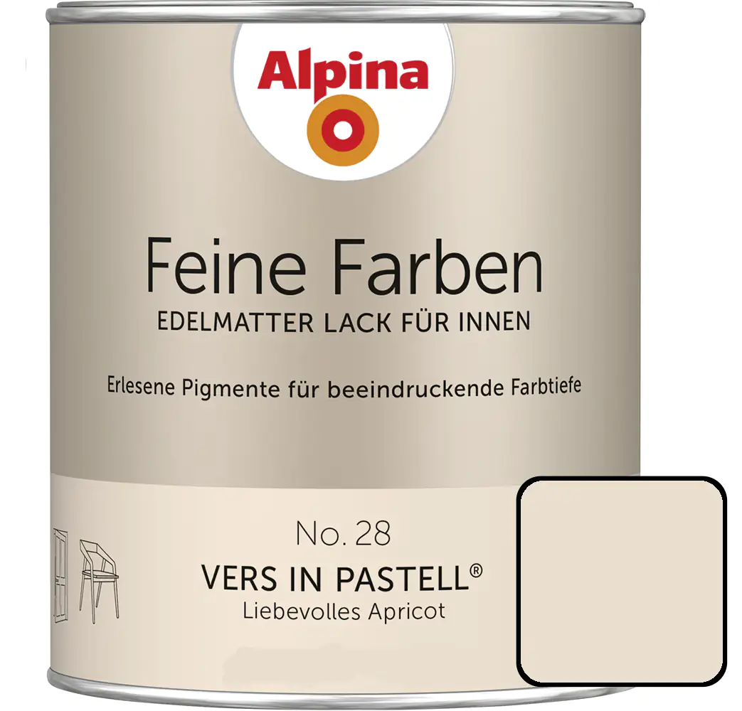 Alpina Feine Farben Lack No. 28 Vers in Pastell  apricot edelmatt 750 ml Alpina Feine Farben Lack No. 28 Vers in Pastell  apricot edelmatt 750 ml