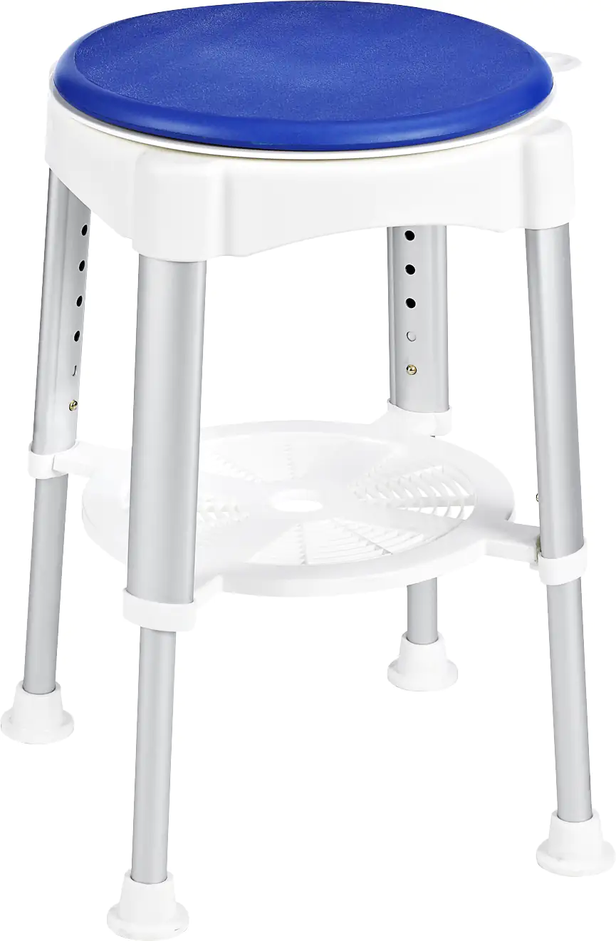 Ridder Badhocker rund mit drehbarer Sitzfläche, höhenverstellbar