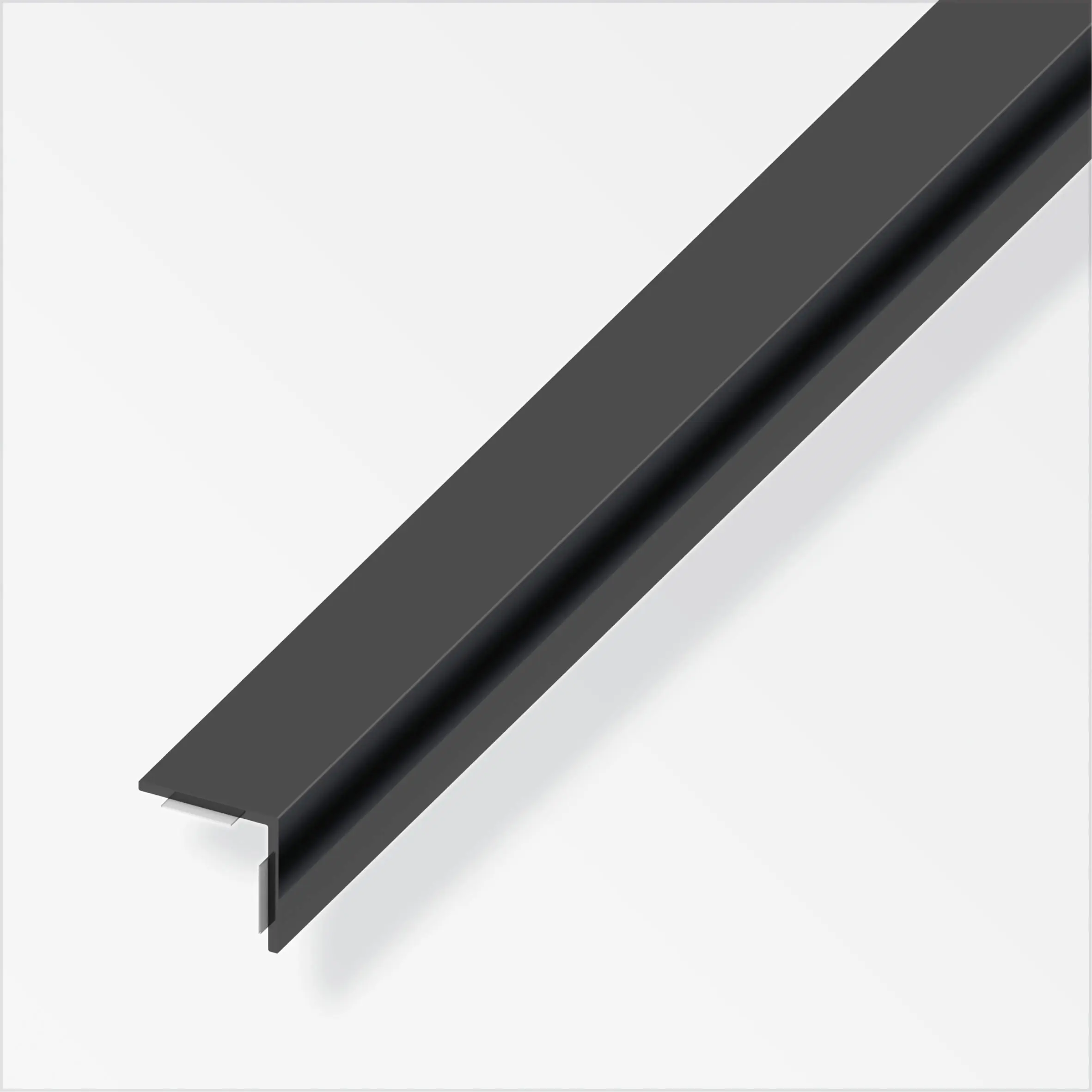 alfer Winkel 1 m, 20 x 20 mm PVC (Kunststoff) glatt schwarz glänzend