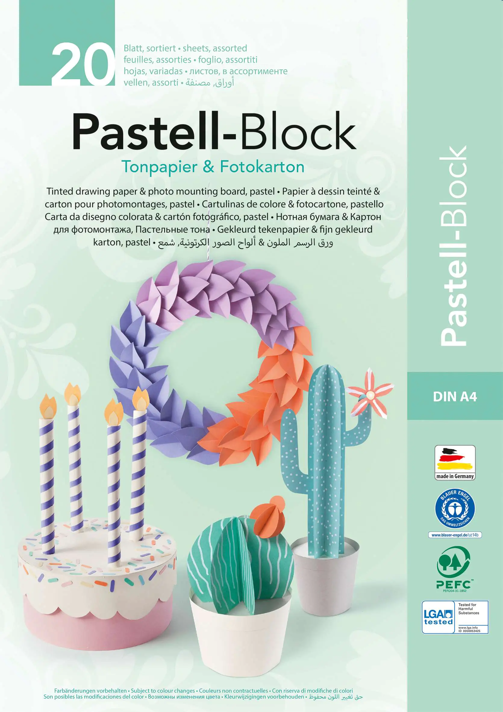 Pastell-Block Din A4, 20 Blatt