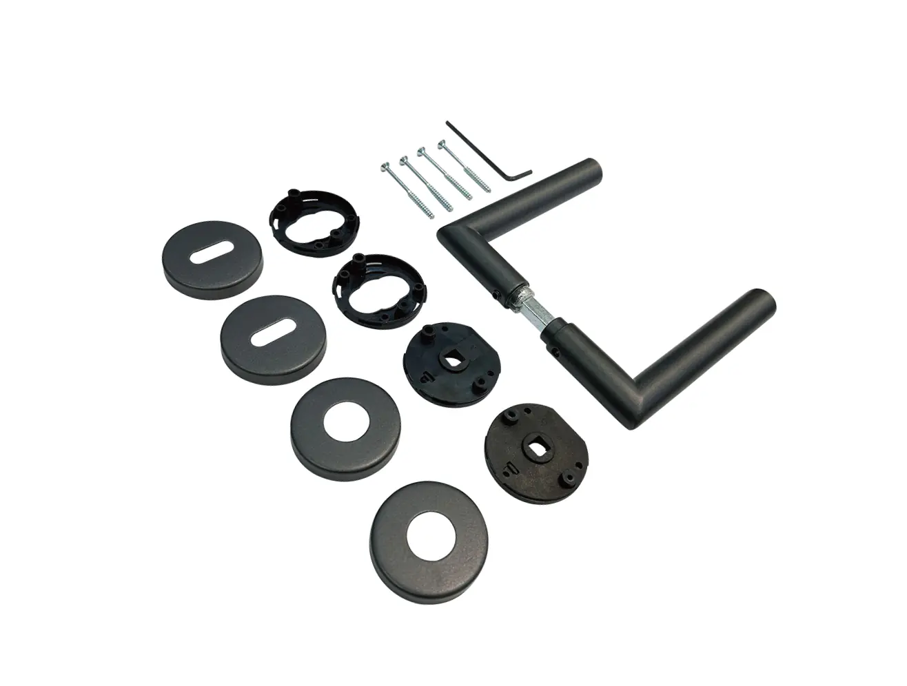 TrendLine Türgriff-Garnitur Rosette BB Edelstahl kaschmiergrau Ø 49,1 mm