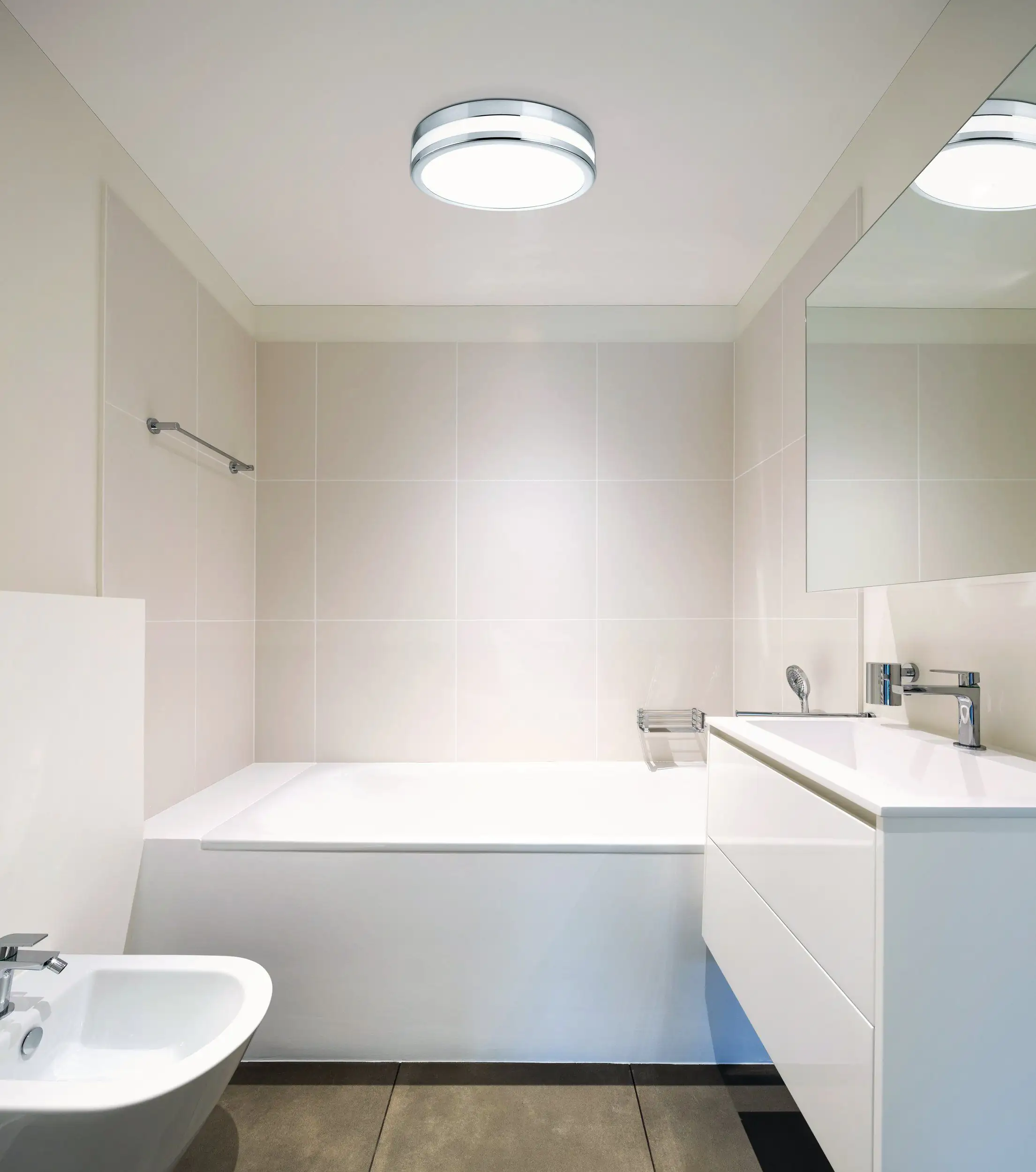 Eglo LED Badezimmer Lampe Palermo chrom weiß 30 cm Eglo LED Badezimmer Lampe Palermo chrom weiß 30 cm