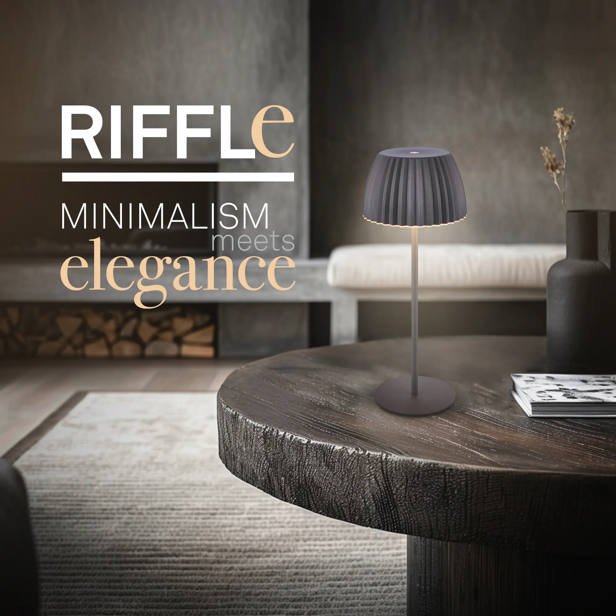 Briloner LED-Tischleuchte Riffle mit Akku anthrazit dimmbar