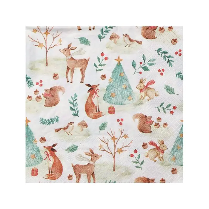 Eglo Servietten X-Mas Tiere & Bäume Pasig bunt 16,5 x 16,5 cm - 20er Pack