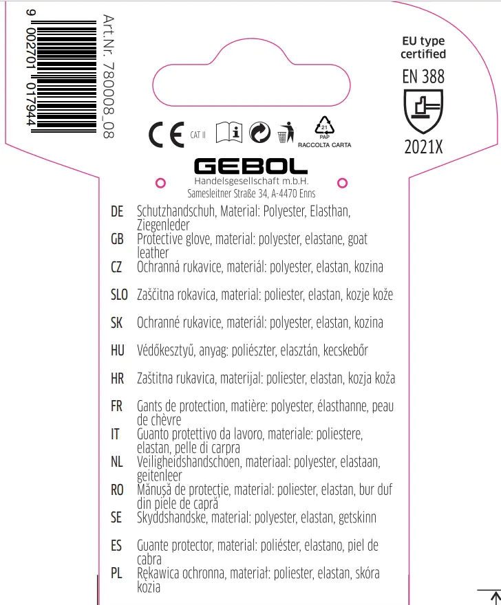 Gebol Handschuh Vitis  