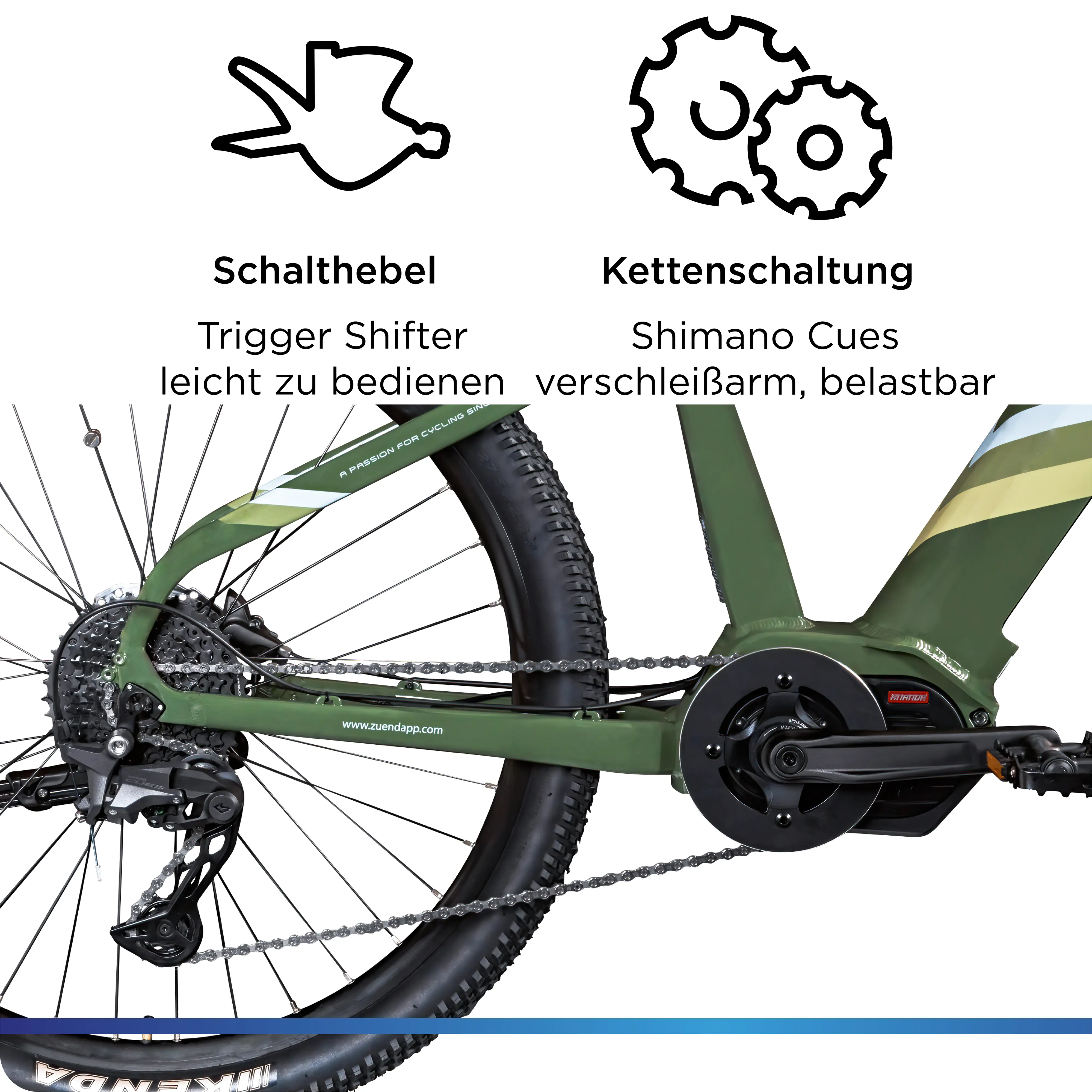 Zündapp E-Bike MTB X900 27,5 Zoll 10-Gang 733 Wh khaki Zündapp E-Bike MTB X900 27,5 Zoll 10-Gang 733 Wh khaki