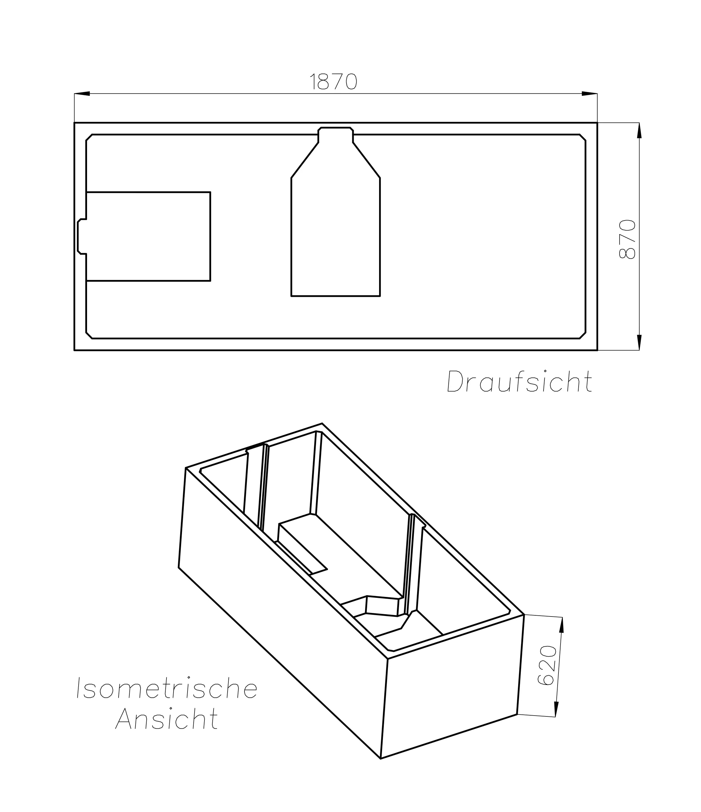 Ottofond Wannenträger Cubic 1870 x 870 mm