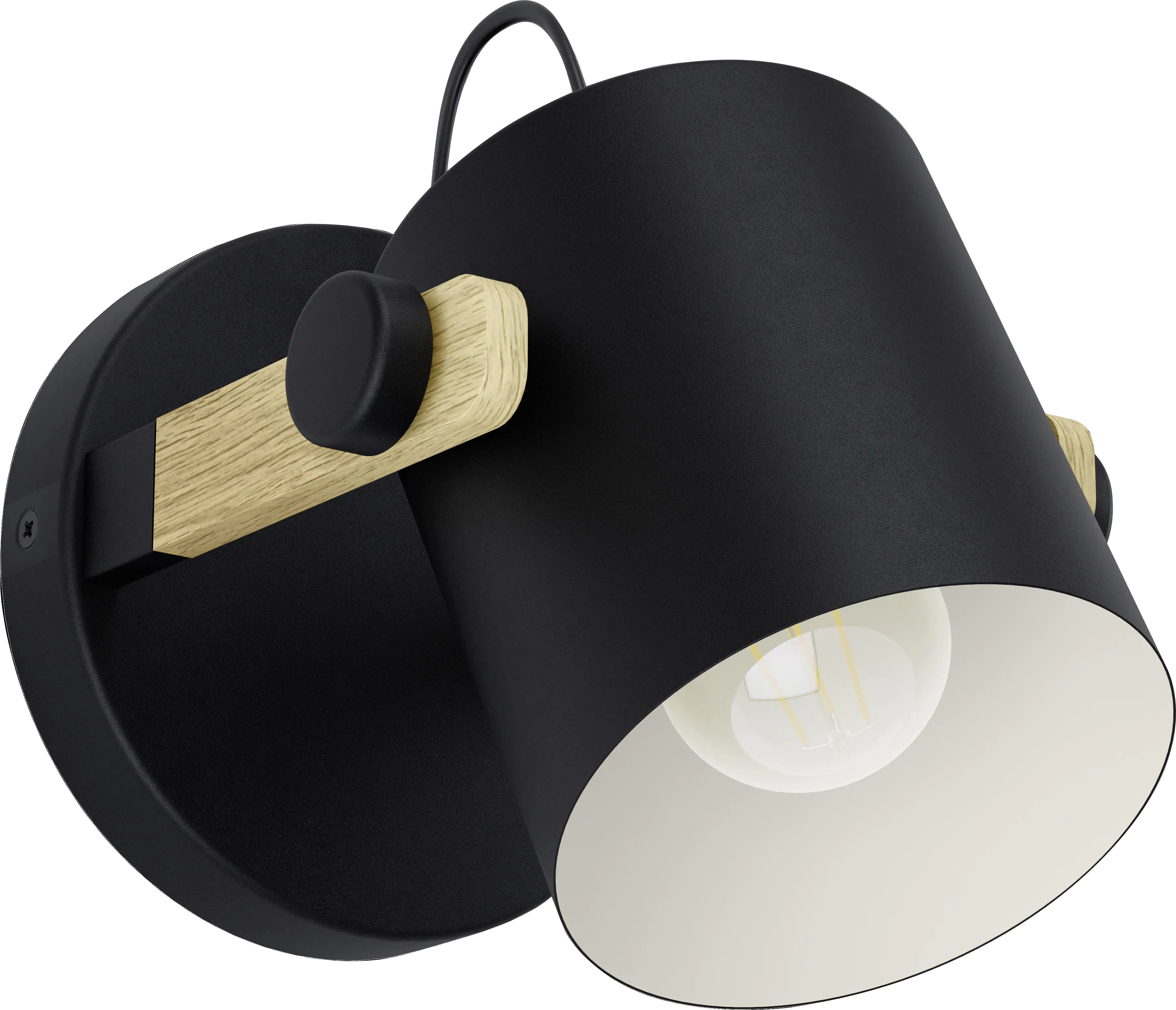 Eglo Wandleuchte Hornwood schwarz natur Ø 17 cm E27