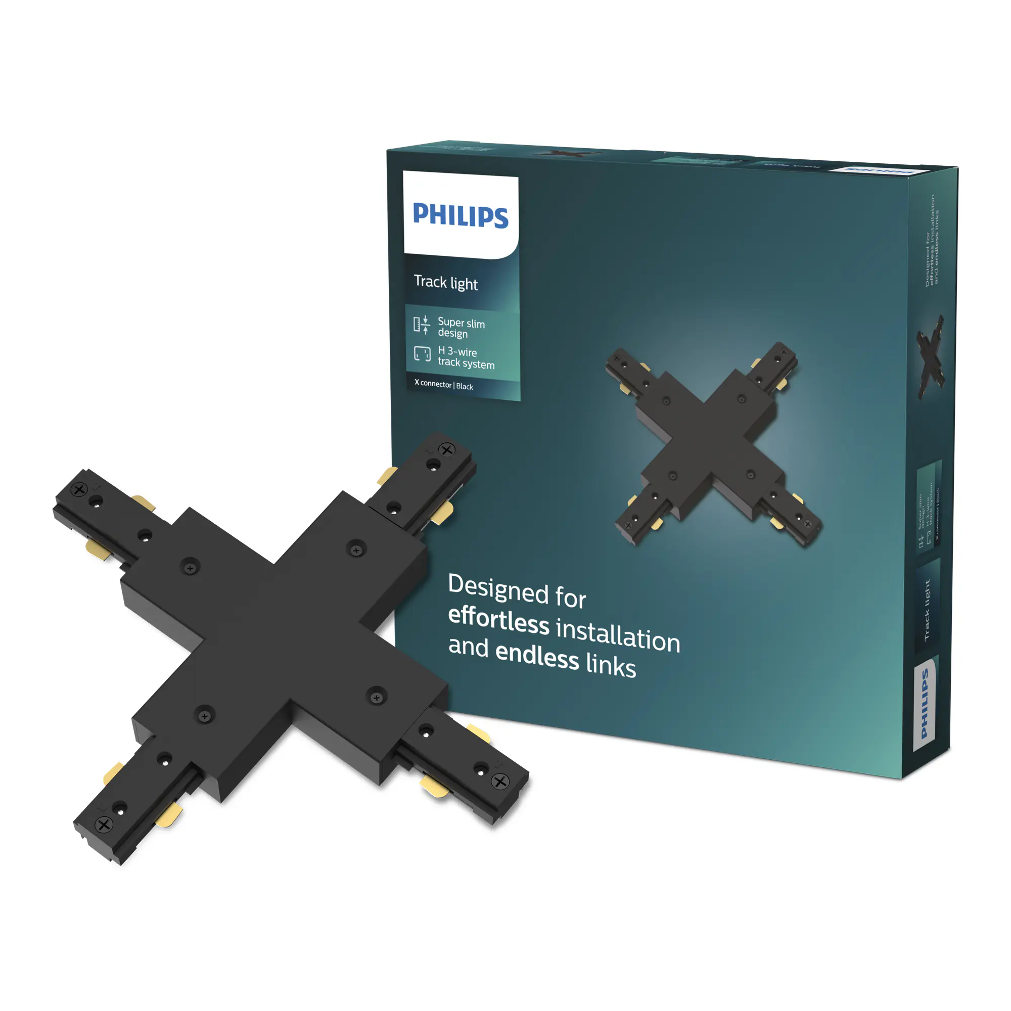 Philips EasyLink Stromverbinder für Schienenleuchte 4-Fach schwarz Philips EasyLink Stromverbinder für Schienenleuchte 4-Fach schwarz