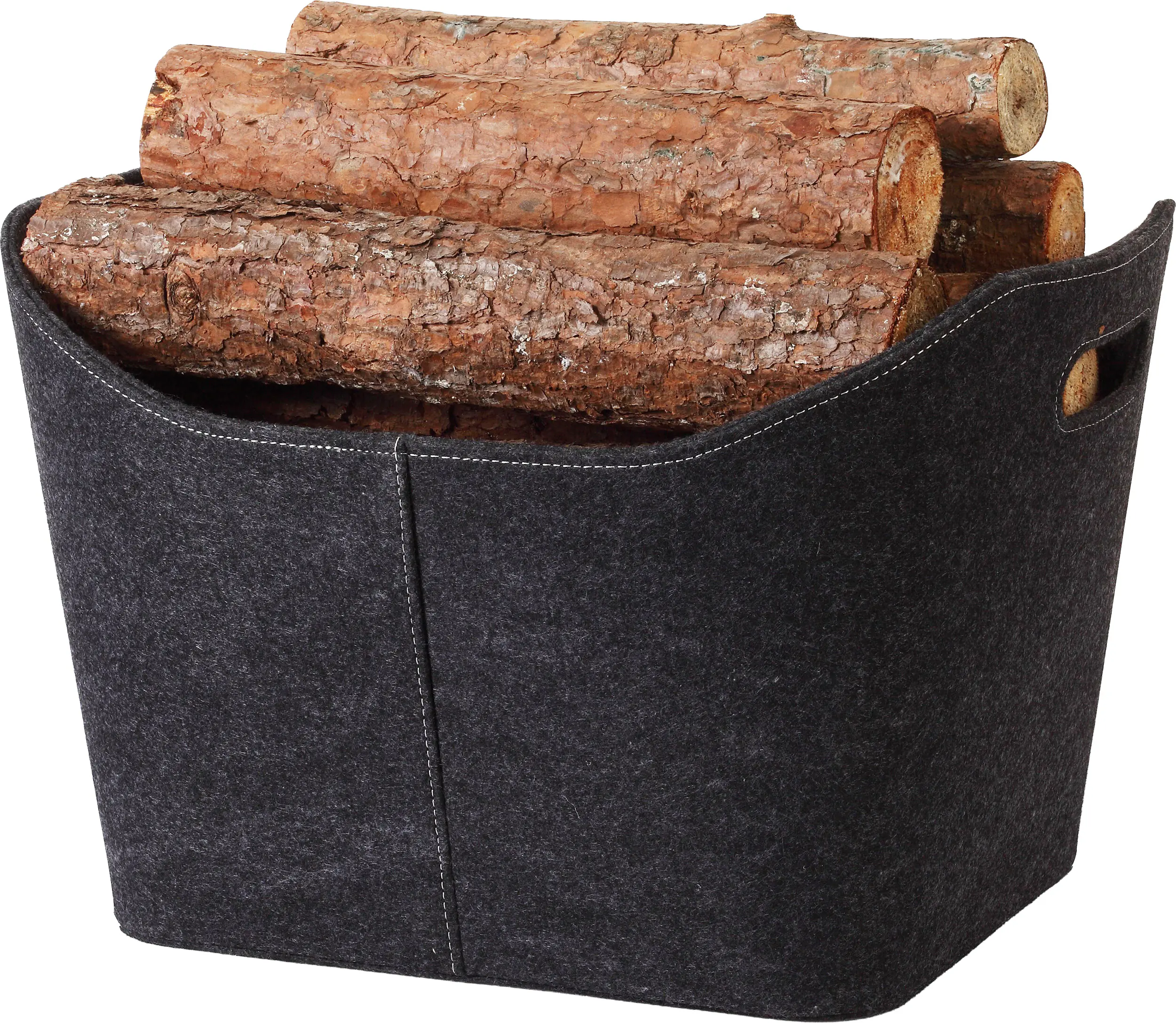 TrendLine Holzkorb Filz 36 x 49 x 31,5 cm anthrazit