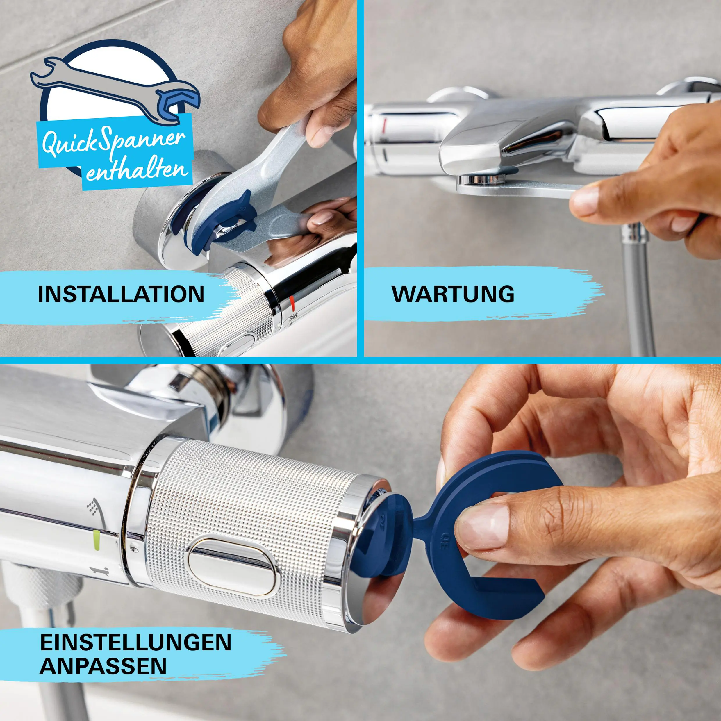 Grohe Kopfbrausesystem Vitalio Start 250 mit Thermostat chrom 113 x 40 cm