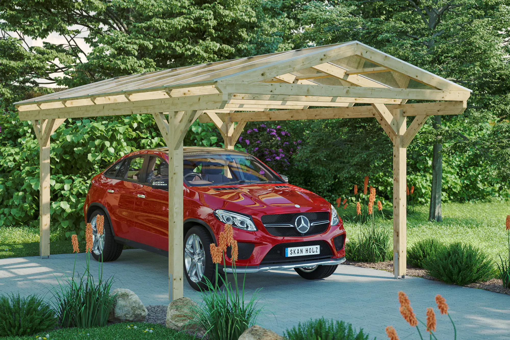 4018211246137 SKAN HOLZ Carport Westerwald 362 x 541 cm, natur