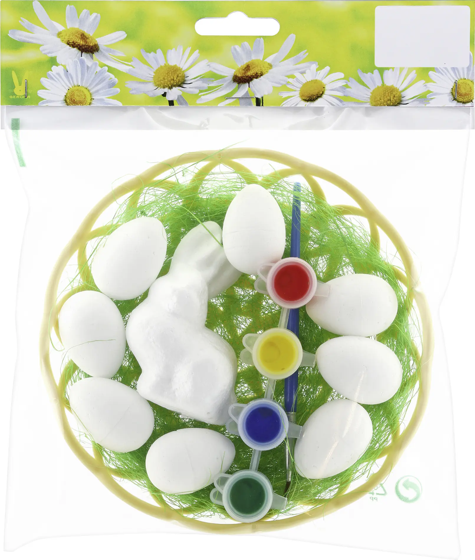 Osterdeko Korb mit Eiern & Hase zum bemalen