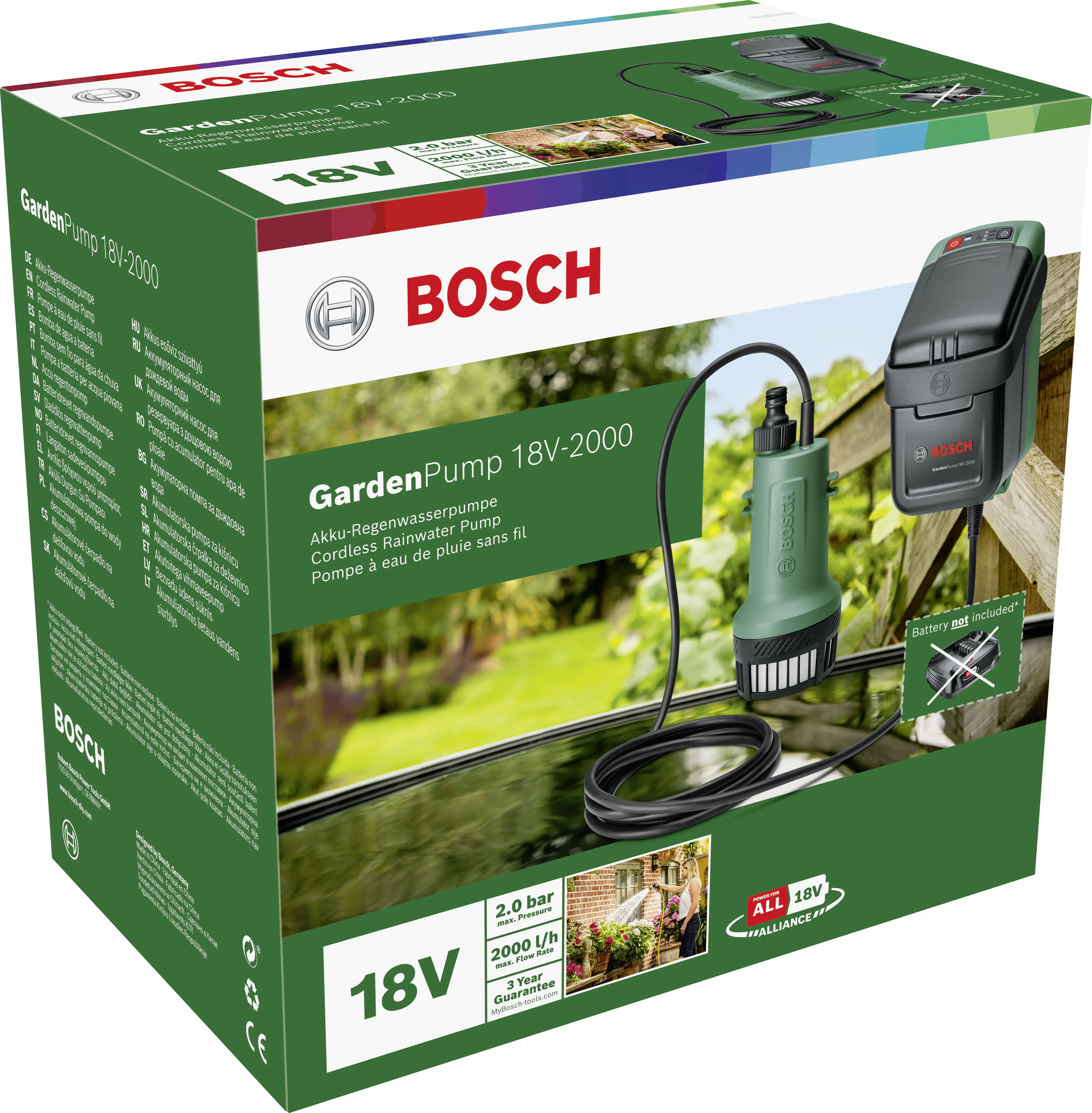 Bosch Akku-Regenfasspumpe GardenPump 18V-2000 Bosch Akku-Regenfasspumpe GardenPump 18V-2000