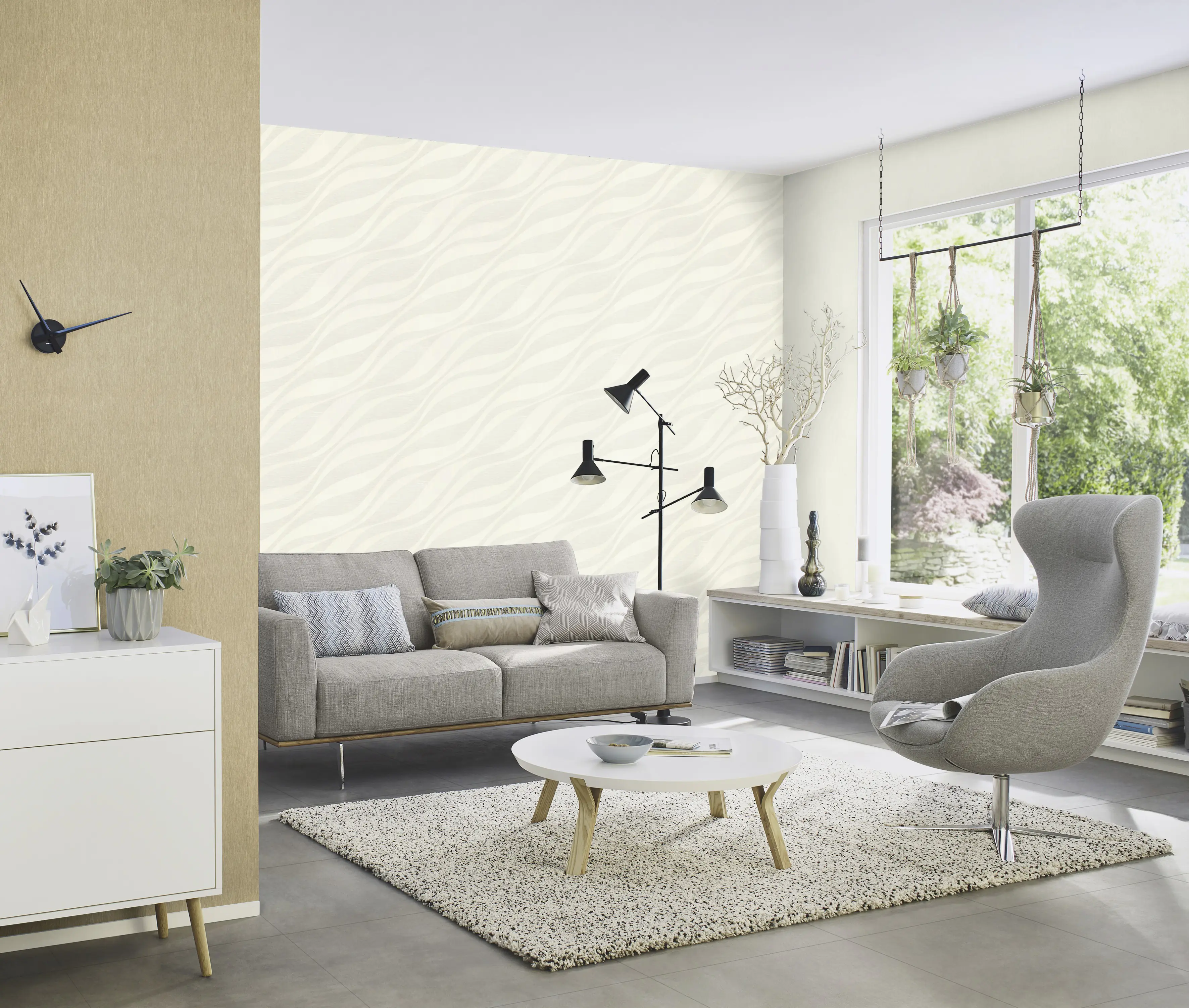 Rasch Vliestapete Muster Wellen creme 10,05 x 0,53 m Rasch Vliestapete Muster Wellen creme 10,05 x 0,53 m