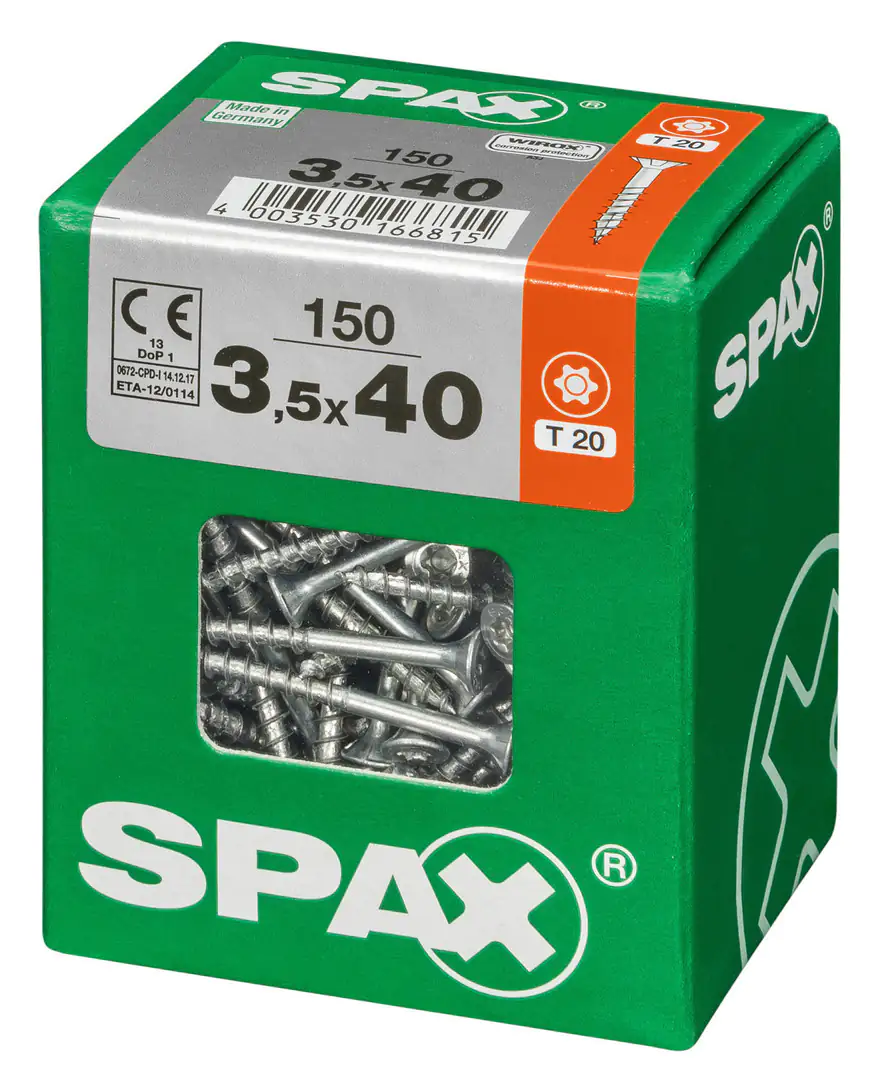 Spax Universalschrauben 3.5 x 40 mm TX 20 Senkkopf - 150 Stk.