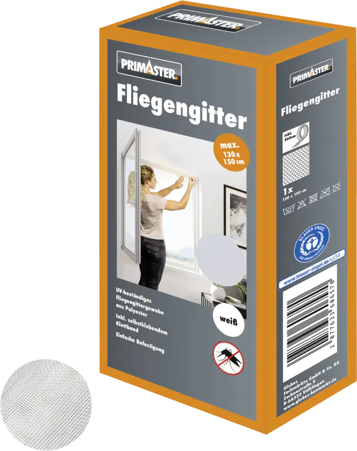 Primaster Fliegengitter 130 x 150 cm weiß kürzbar Primaster Fliegengitter 130 x 150 cm weiß kürzbar