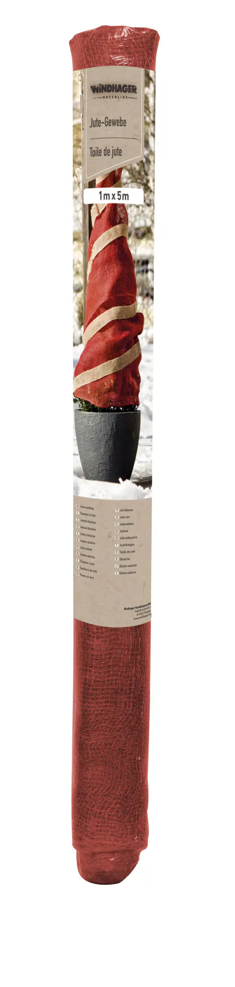 Windhager Jute-Gewebe 1 x 5 m, rot