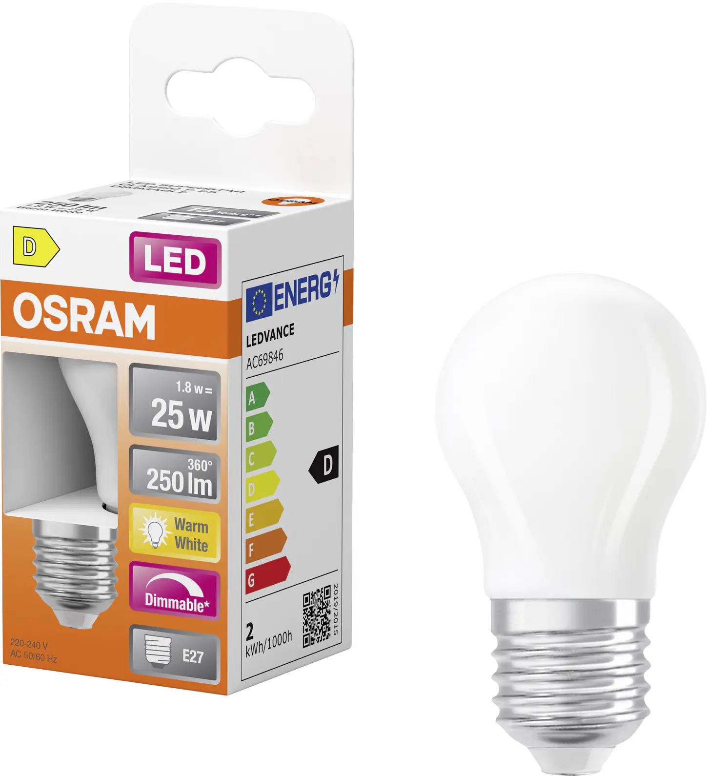 Osram LED Leuchtmittel E27 Superstar Classic 1,8W matt dimmbar warmweiß Osram LED Leuchtmittel E27 Superstar Classic 1,8W matt dimmbar warmweiß