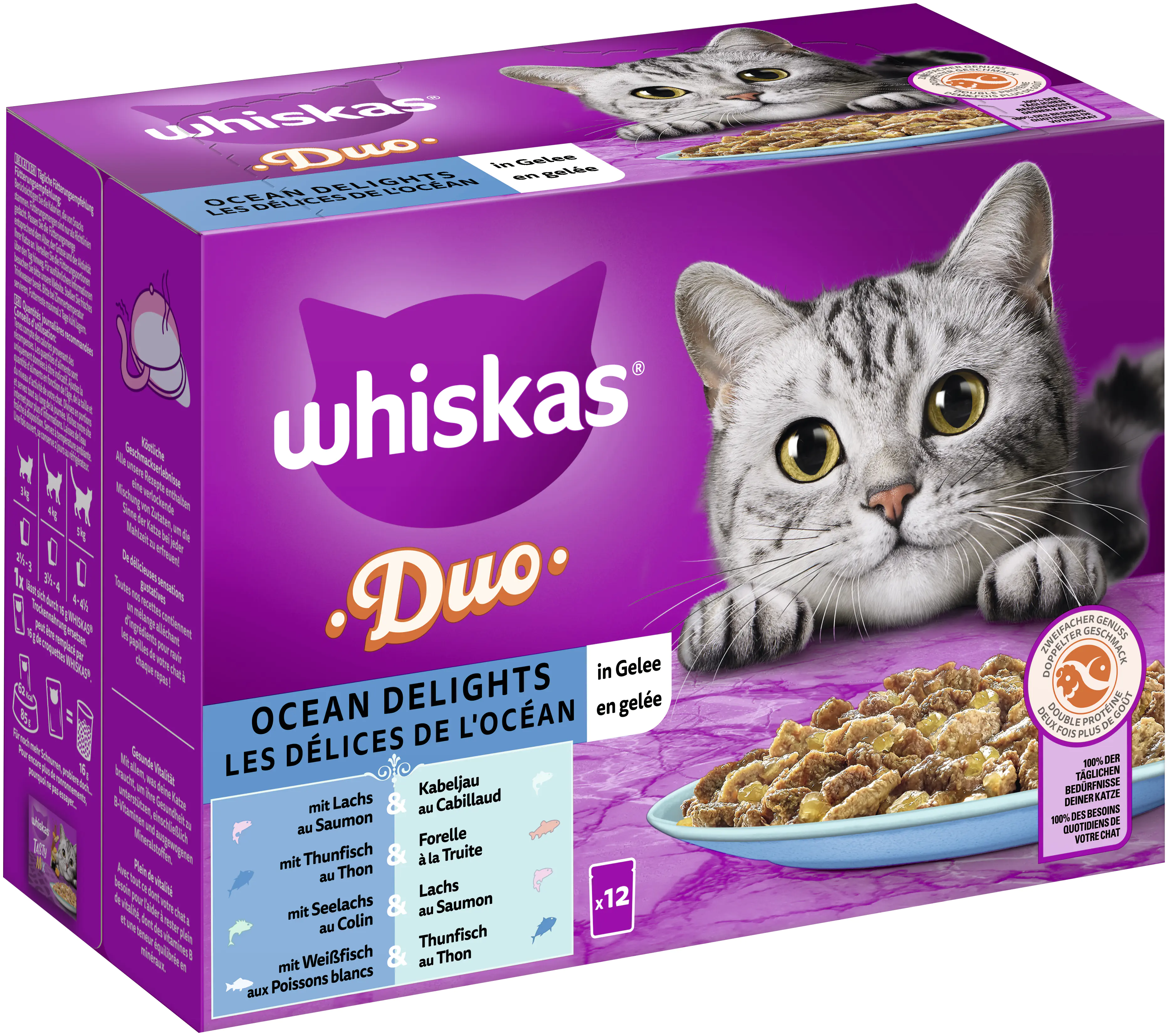 Whiskas Multipack Duo Ocean Delight in Gelee Katzenfutter 12 x 85 g