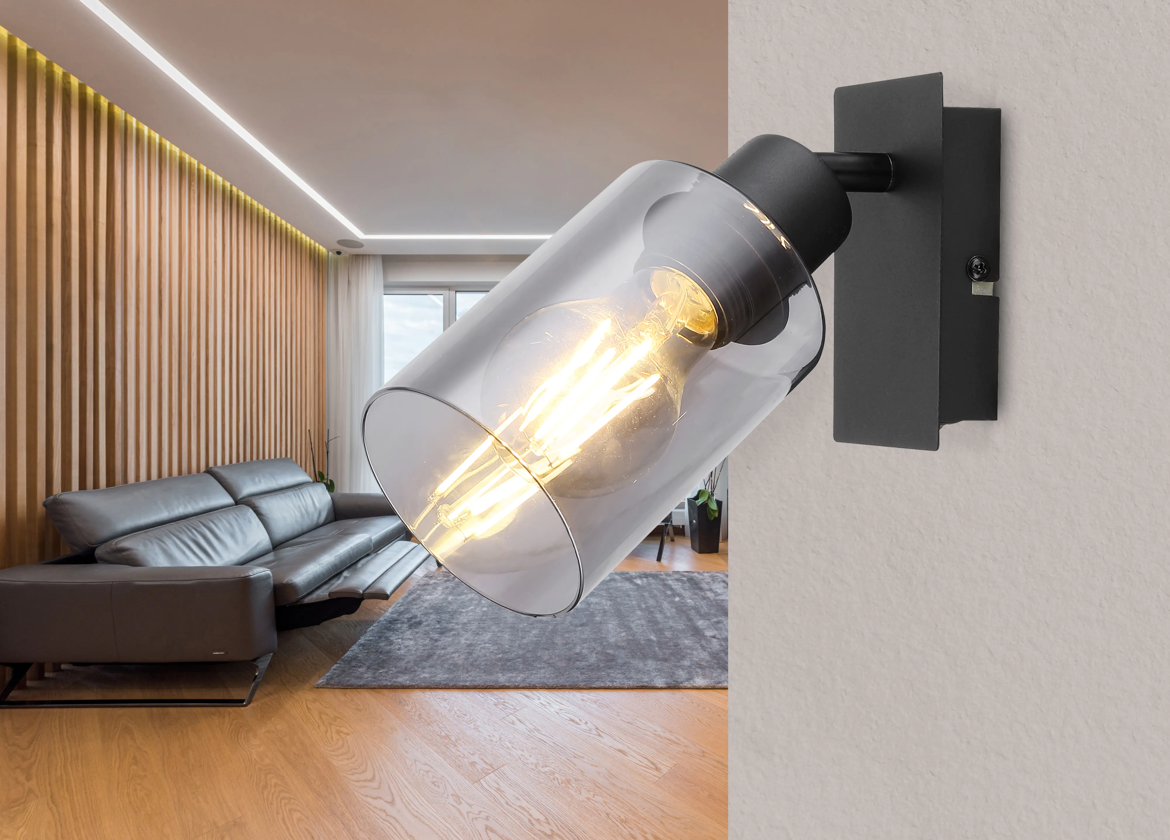 Globo 1er Spot Hadera schwarz 20 x 9 cm E 27, max. 15 W, dimmbar