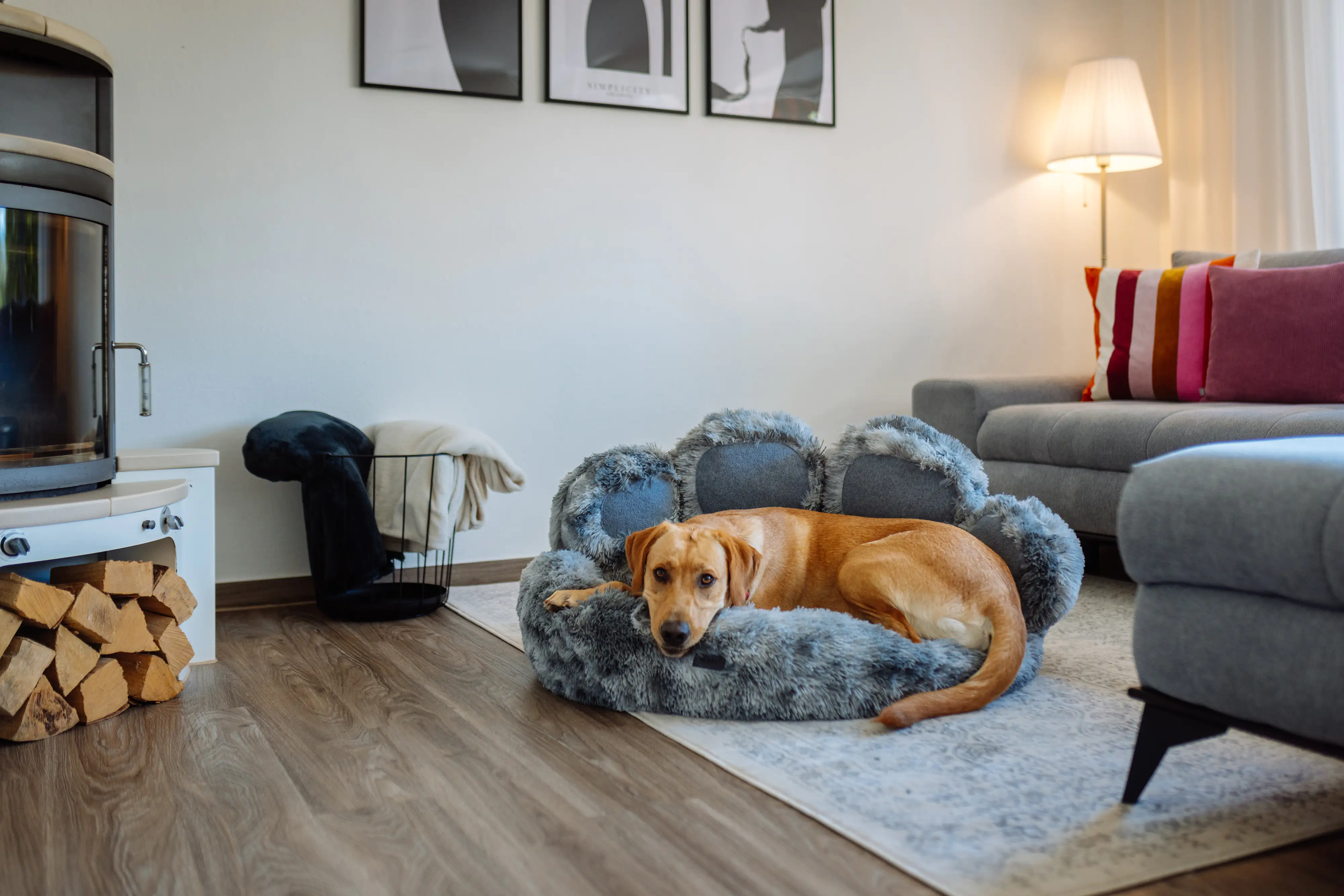 Nobby Komfortbett Paw rund Ø 75 x 21 cm/42 cm grau