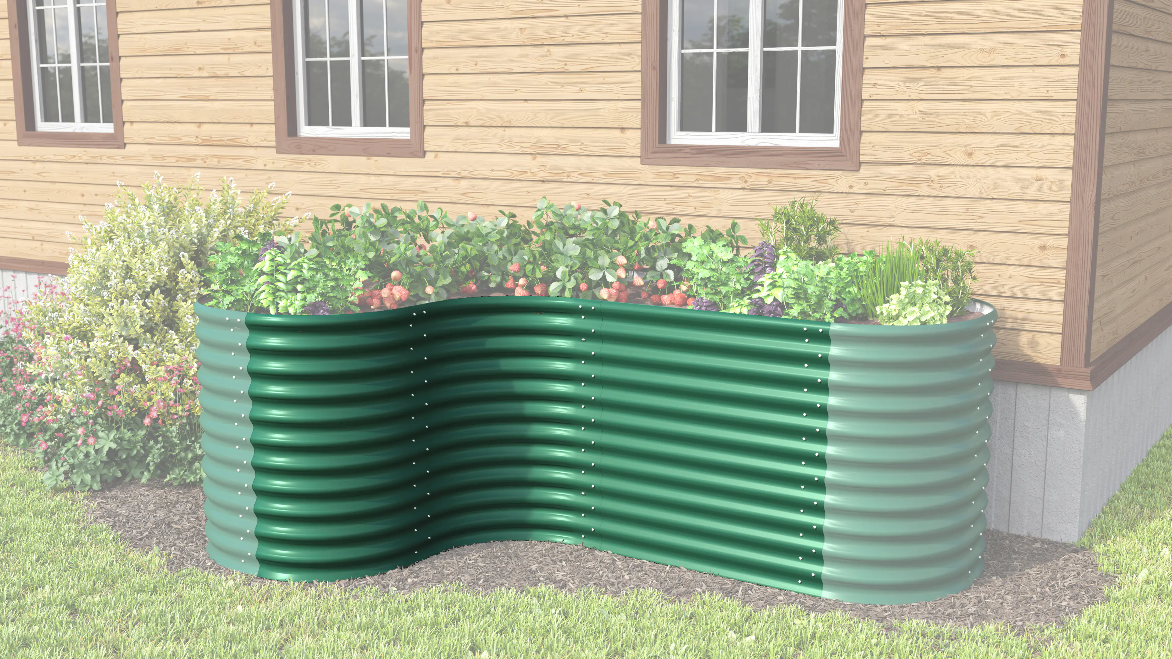 Vitavia Erweiterung Curve zu Hochbeet 858 80 x 86 cm seegras