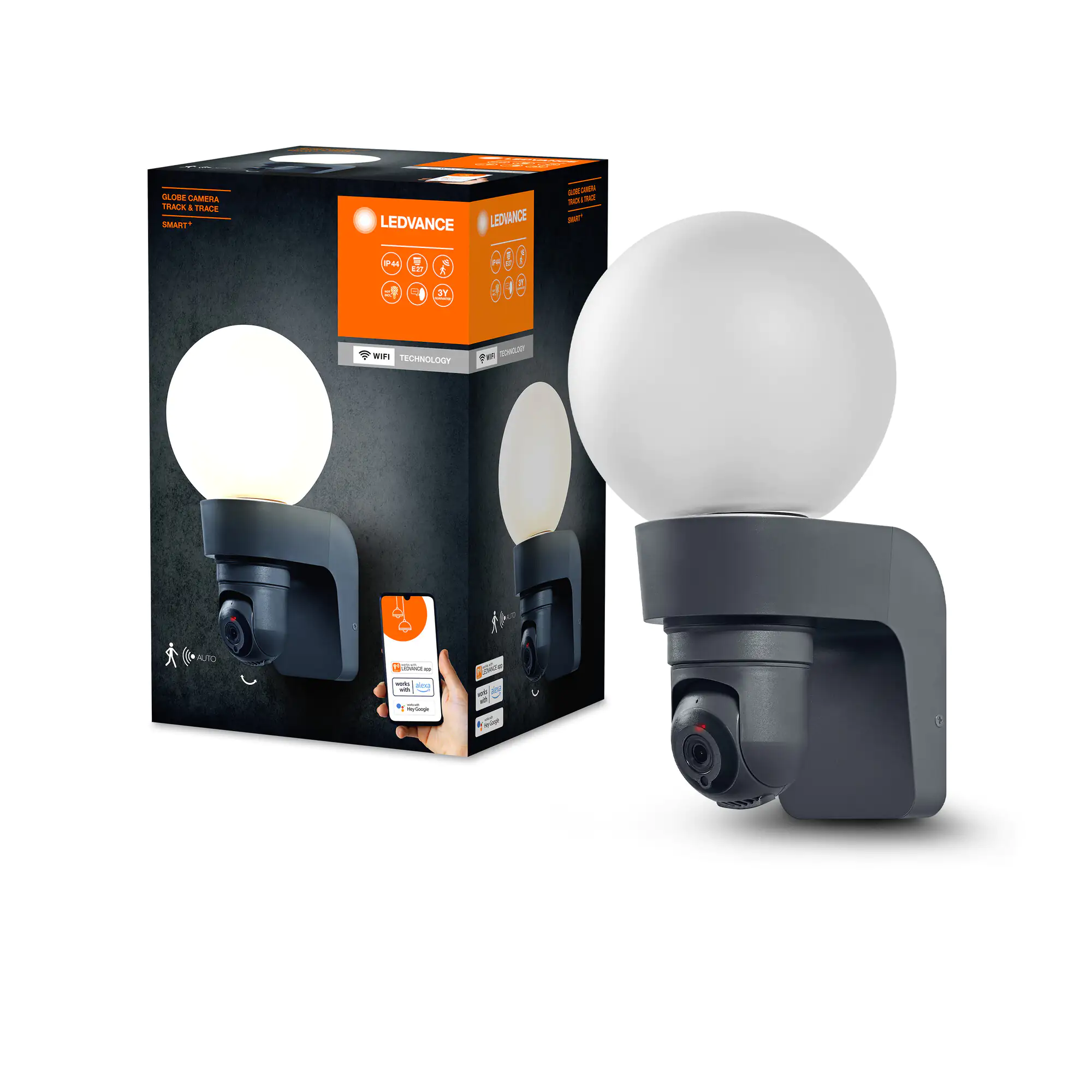 Ledvance Kameraleuchte Smart+ WiFi Globe E27, max 15 W, Wifi, schwarz Ledvance Kameraleuchte Smart+ WiFi Globe E27, max 15 W, Wifi, schwarz