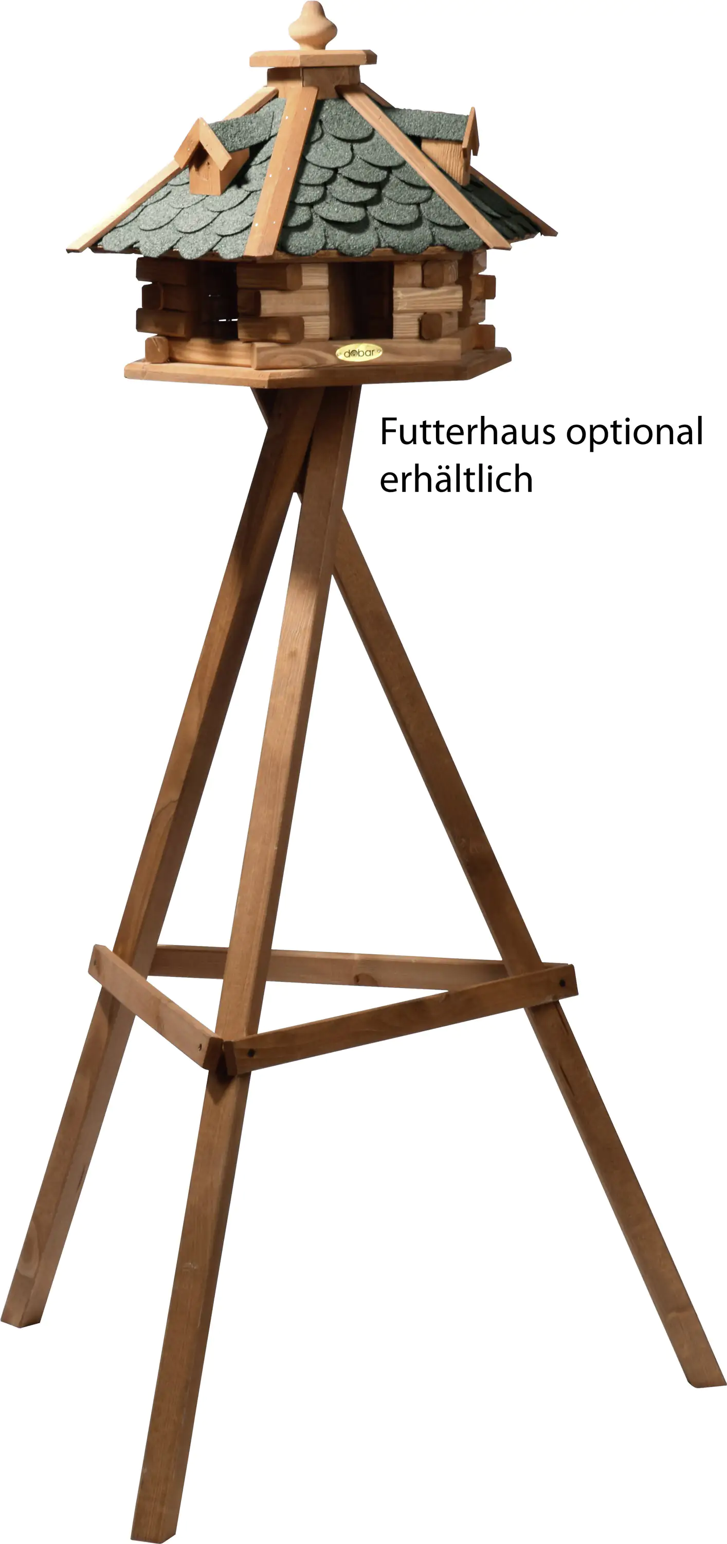 Dobar Vogelhausständer Rustikal Kiefernholz braun LxBxH: 76x65x108 cm