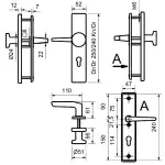 4025104724696_1 Alpertec Schutzbeschlag Tira Drücker/Knopf Aluminium silber 72 mm