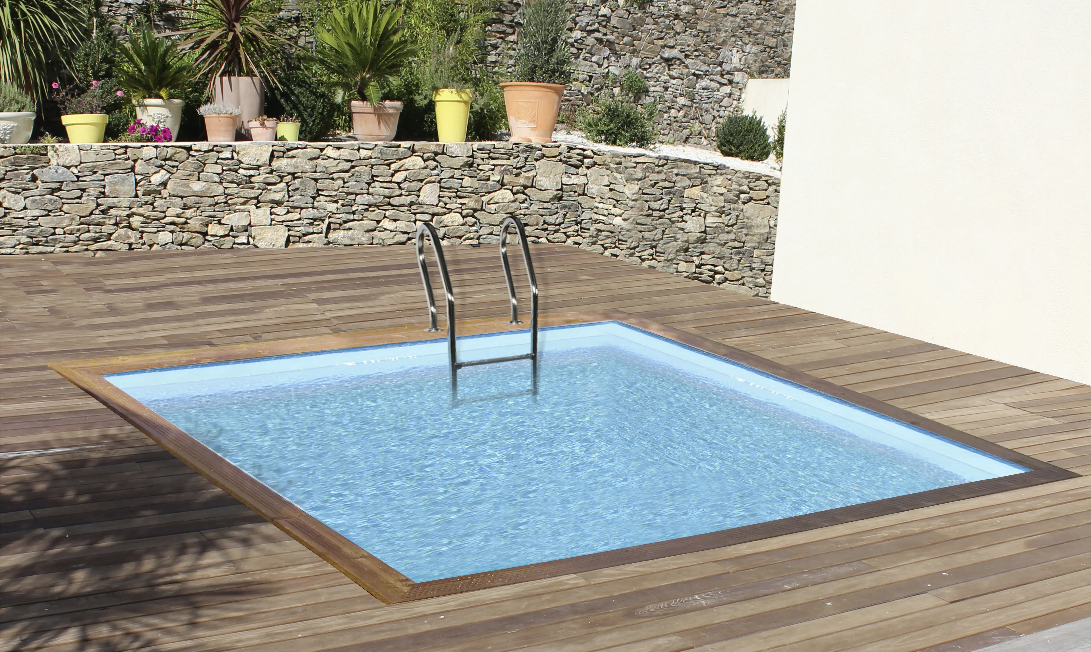 Gre Holzpool City Komplettset quadratisch 225 x 225 x 68 cm natur