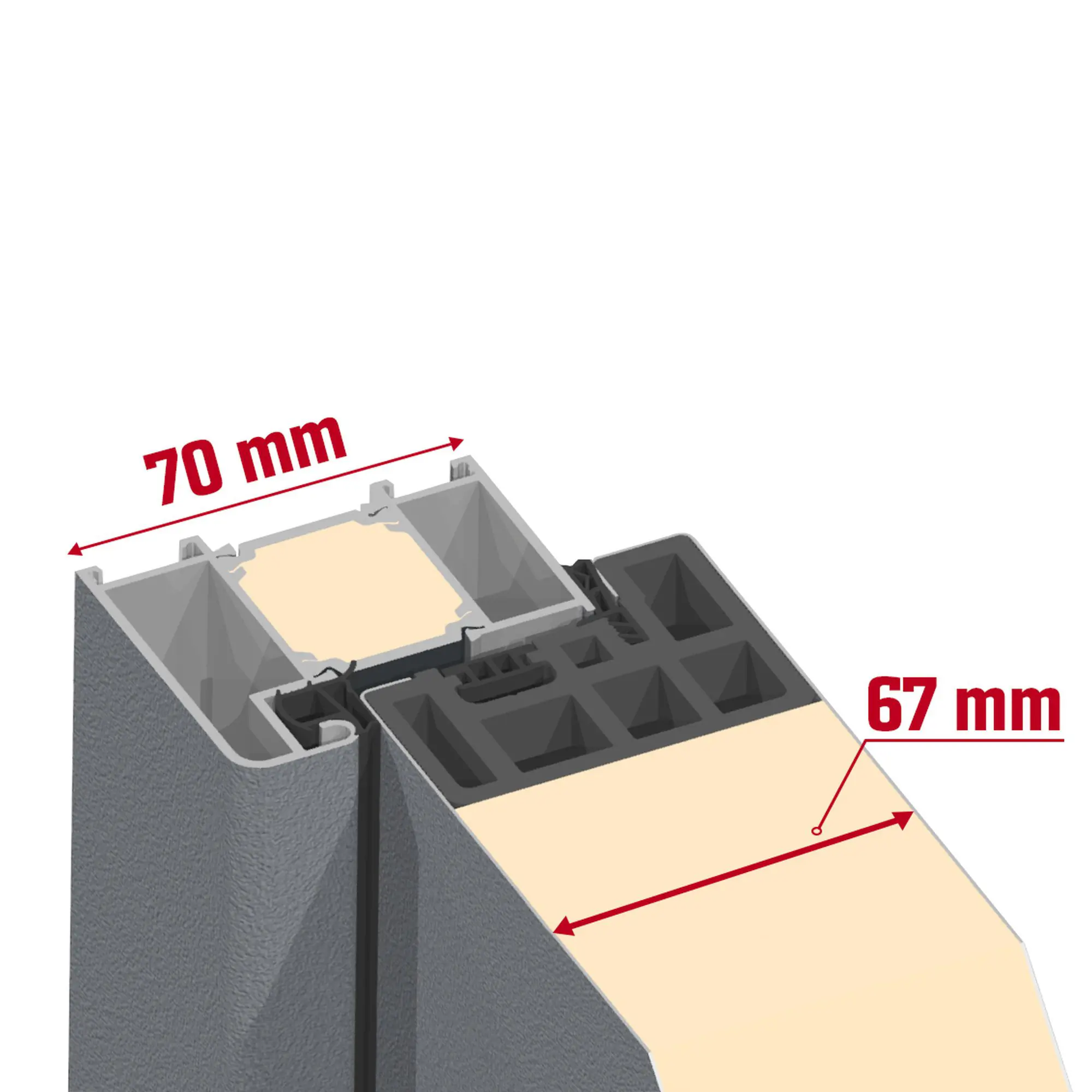 Splendoor Haustür Passivedoor Premium H1 RC2 Grau DIN Rechts 110 x 210 cm