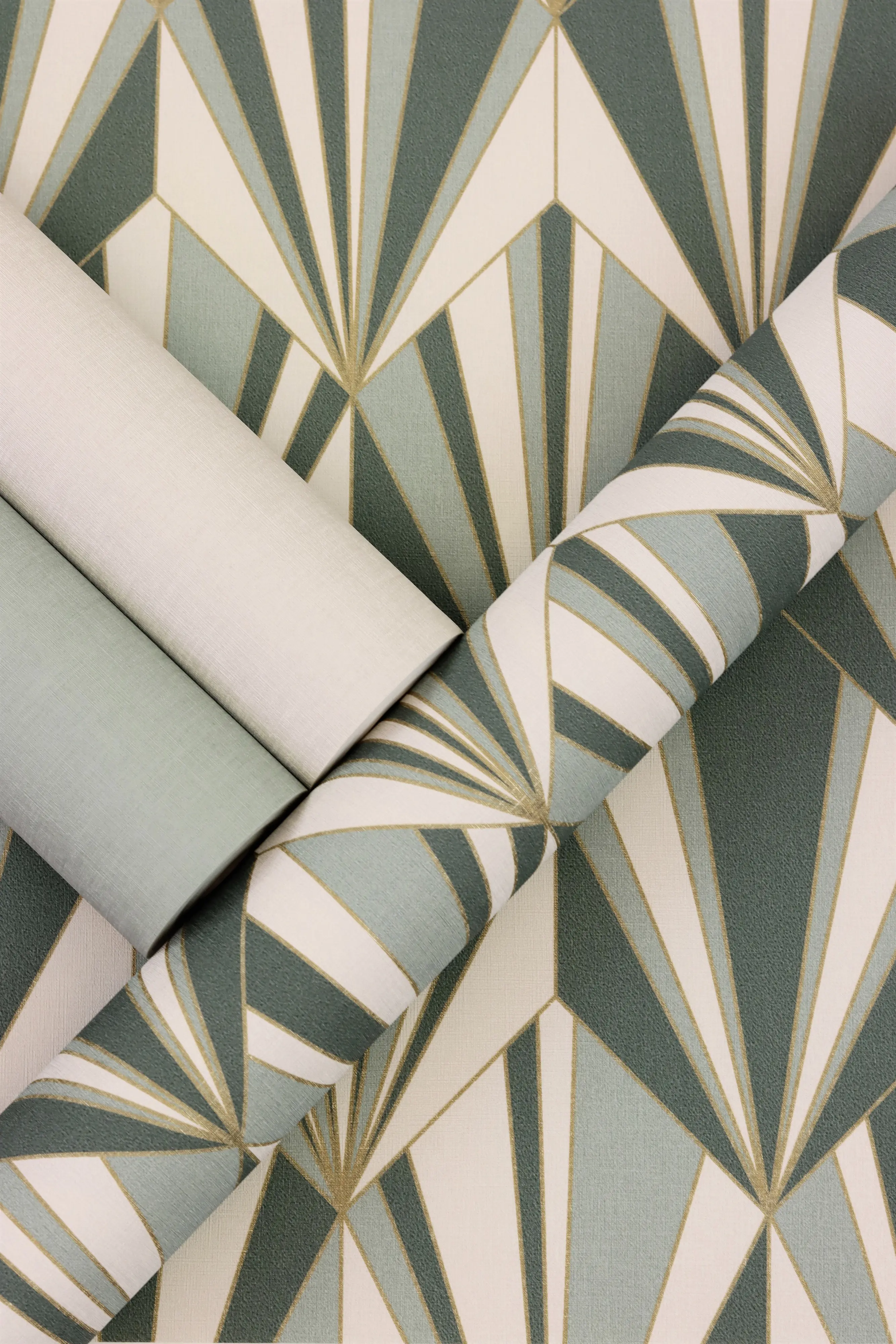 Rasch Vliestapete 690743 Selection, Textilstruktur grün, 10,05 x 0,53 m