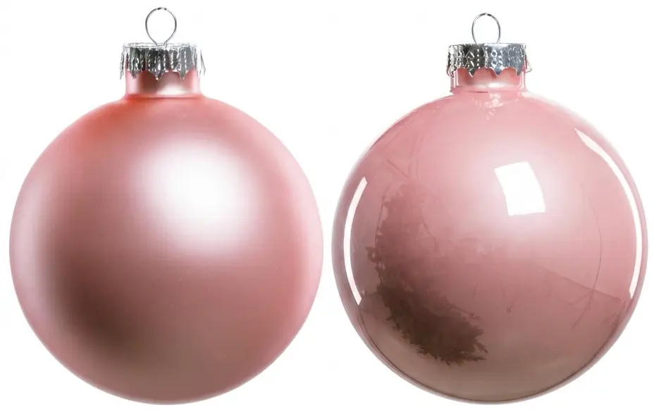 TrendLine Weihnachtskugeln aus Glas Ø 8 cm puderrosa 6 Stück