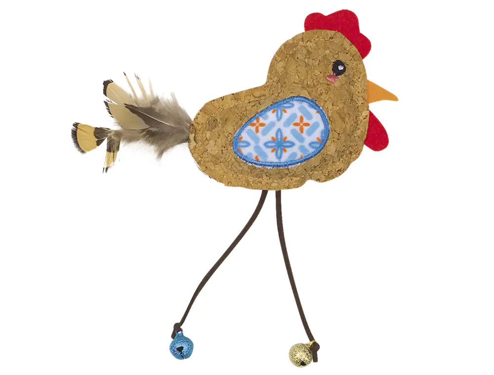 Nobby Kork Vogel mit Catnip blau