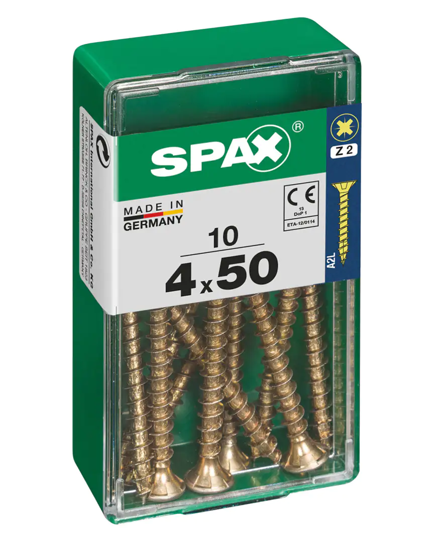 Spax Universalschrauben 4.0 x 50 mm PZ 2 - 10 Stk. Spax Universalschrauben 4.0 x 50 mm PZ 2 - 10 Stk.