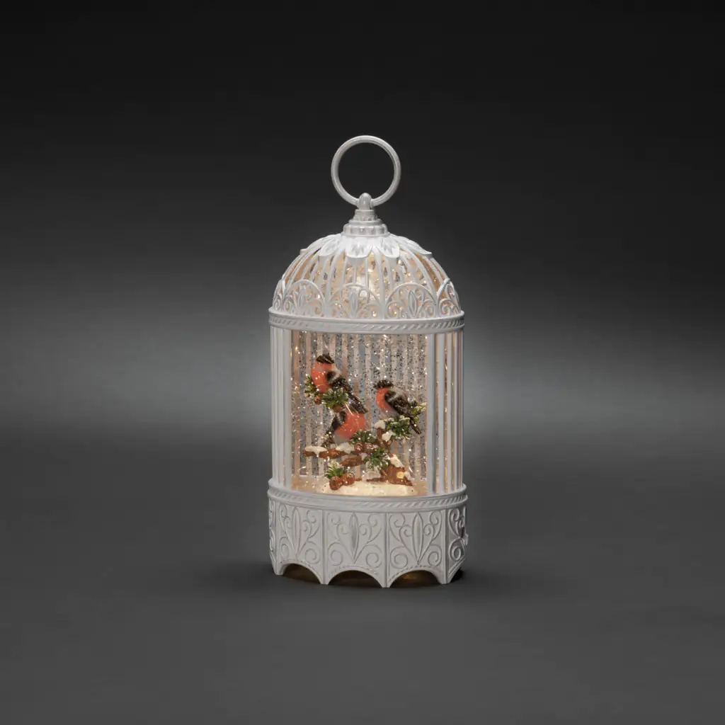 Konstsmide LED Wasserlaterne Rotkehlchen im Baum weiß Konstsmide LED Wasserlaterne Rotkehlchen im Baum weiß