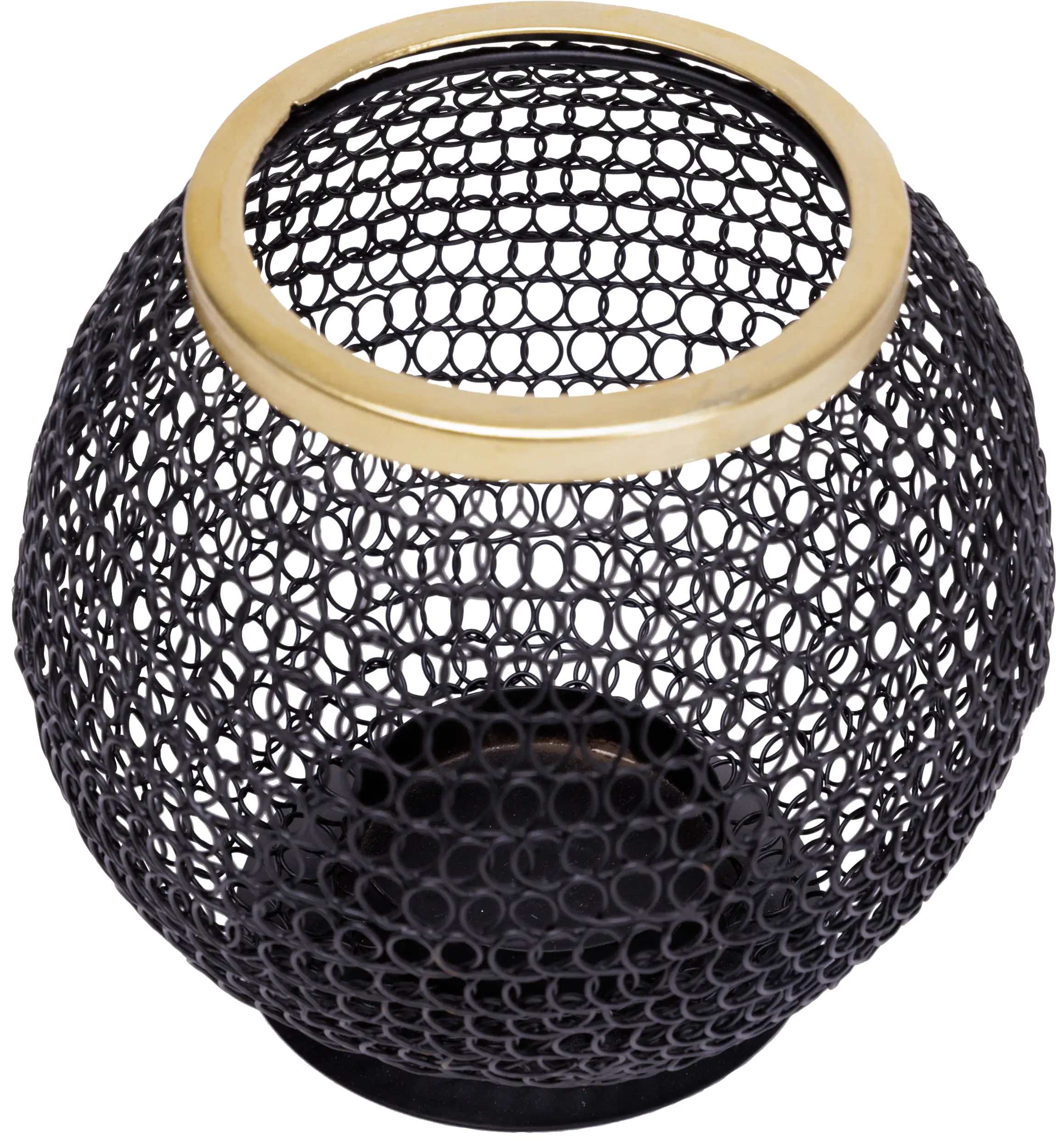 TrendLine Laterne Metall 15 x 14 cm schwarz-gold