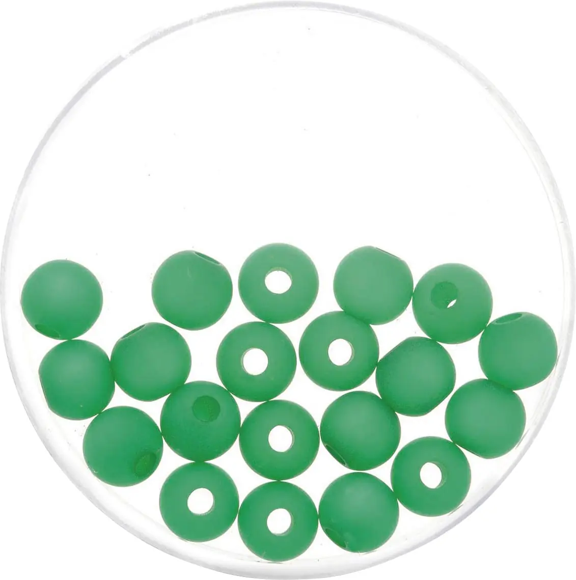 Glorex Perle Polaris 6 mm 20 Stück, matt dunkelgrün