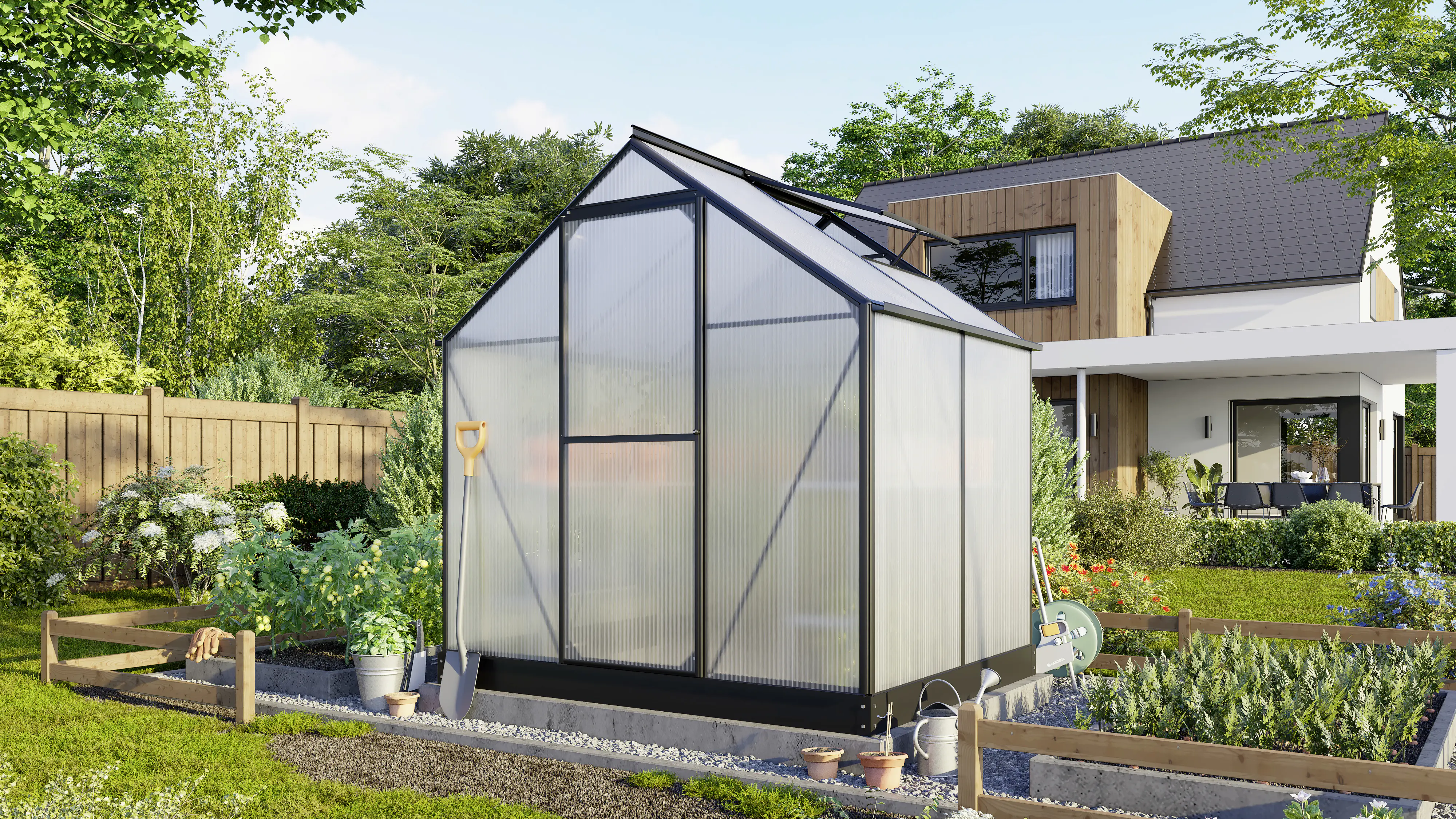 Vitavia Gewächshaus Eos 3100 HKP 6 mm schwarz 198 x 155 cm 