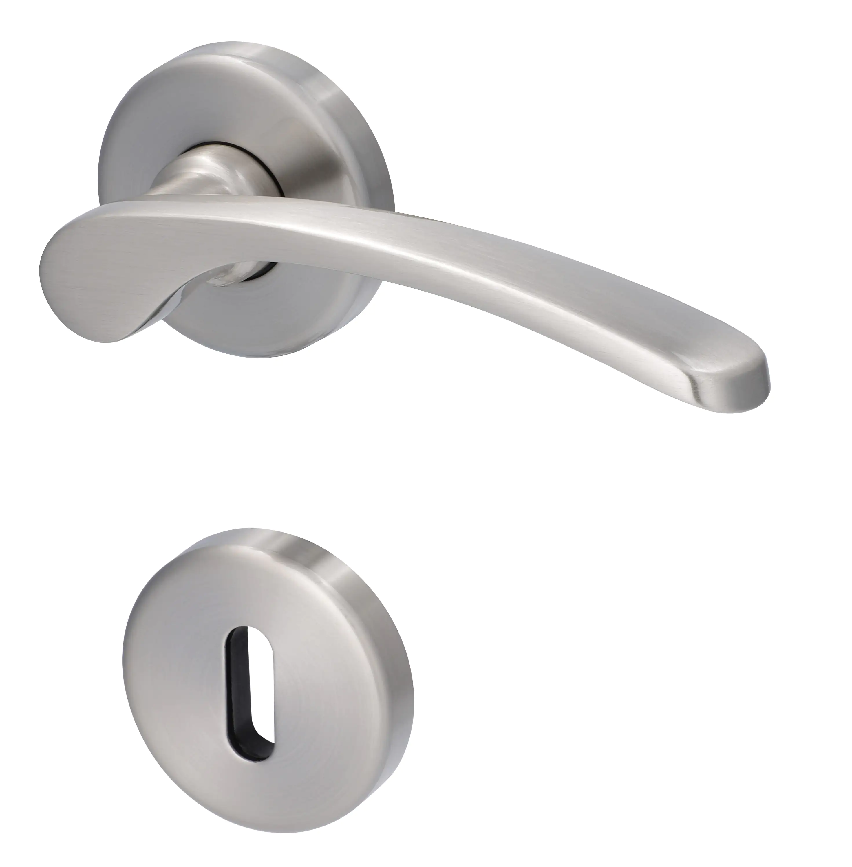 Alpertec BB-Rosettengarnitur Amos Messing silber rund