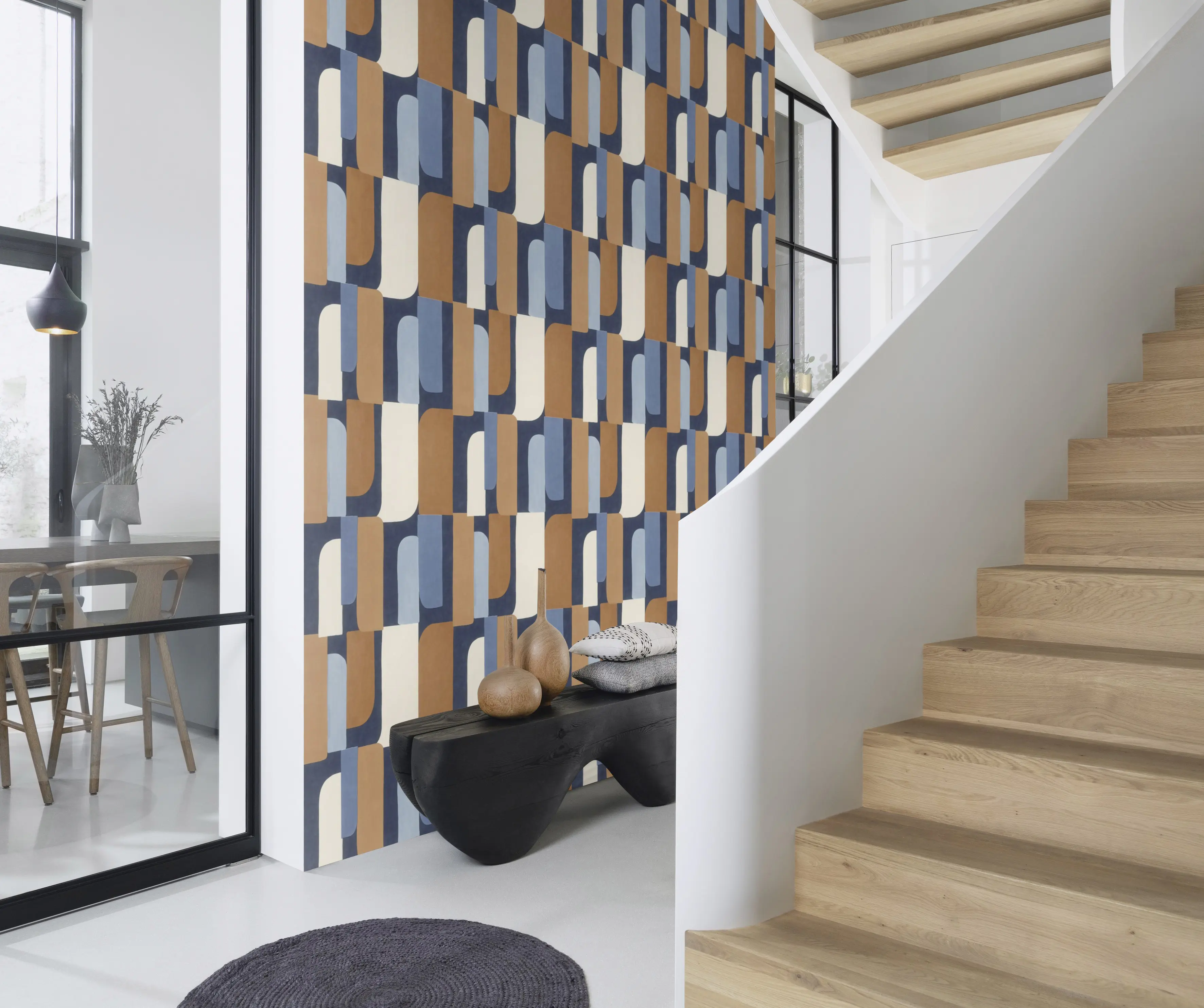 Rasch Vliestapete Paraiso Muster Grafik blau beige 10,05 x 0,53 m Rasch Vliestapete Paraiso Muster Grafik blau beige 10,05 x 0,53 m