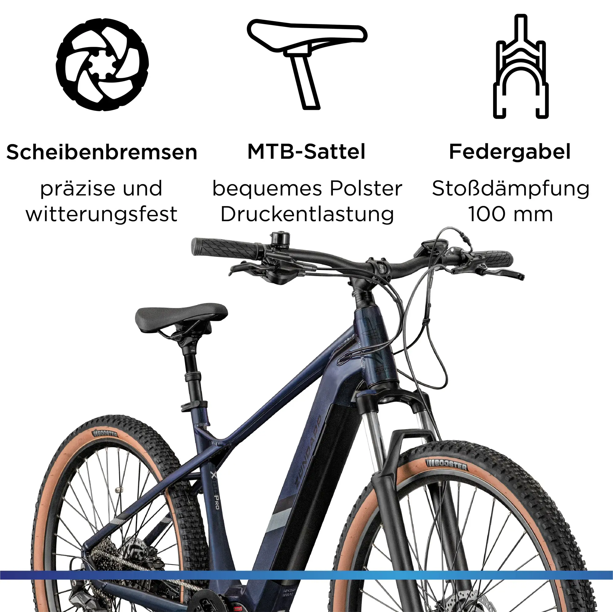 Zündapp E-Bike MTB X900 Pro 27,5 Zoll 10-Gang 733 Wh arctic fire schwarz