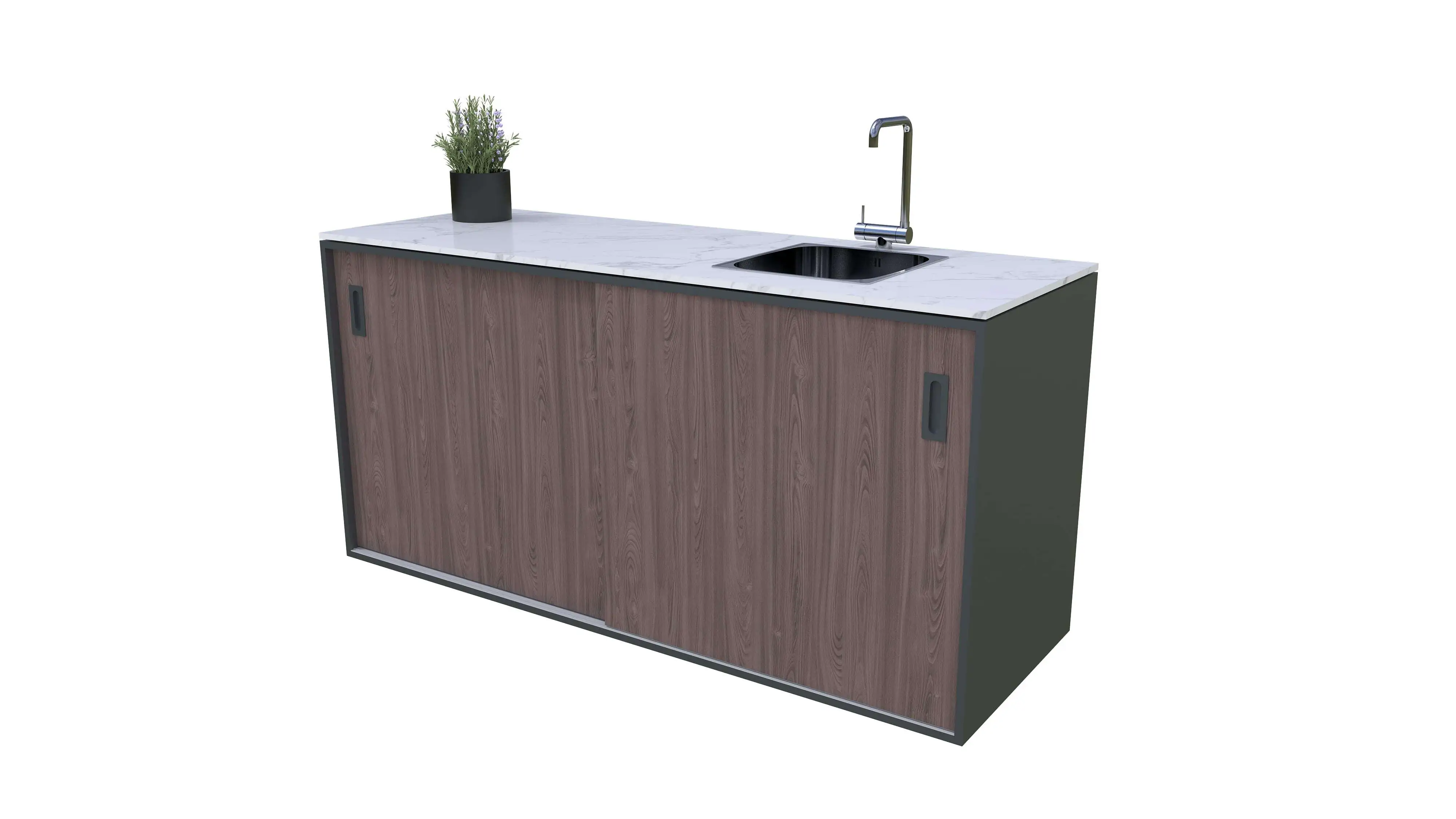 Bellano Living Element für Outdoorküchen inkl. Spüle rechts und 2 Türen walnuss Bellano Living Element für Outdoorküchen inkl. Spüle rechts und 2 Türen walnuss