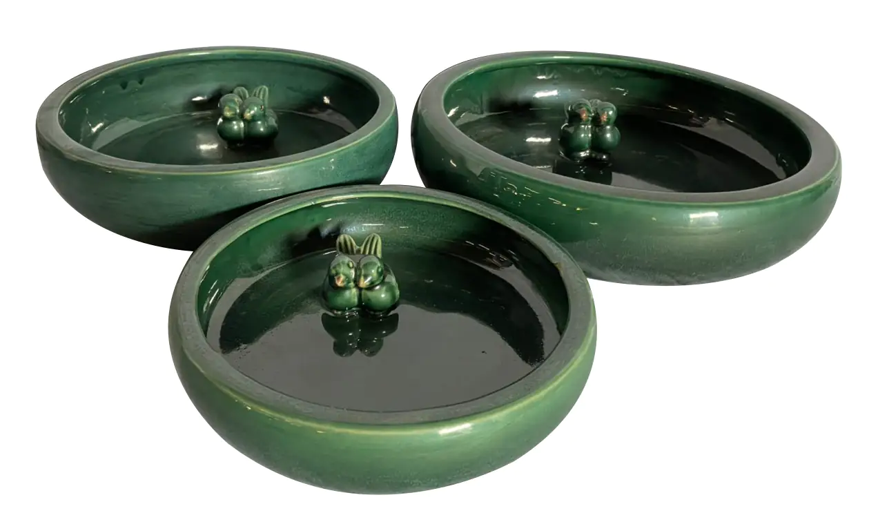 TrendLine Vogeltränke grün glasiert 34,5 x 34,5 x 8 cm