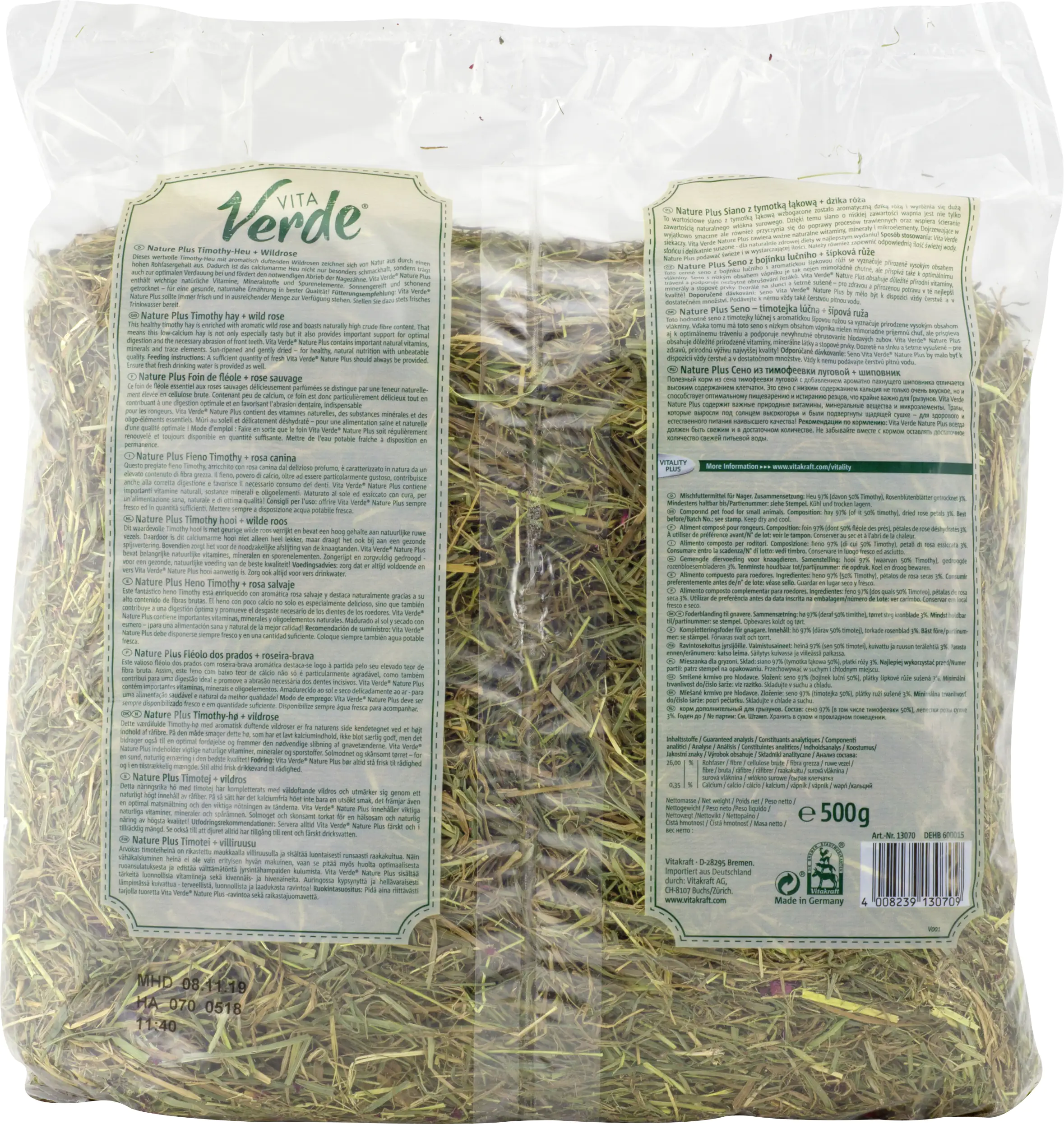 Vitakraft Vita Verde® Heu & Wildrose 500 g