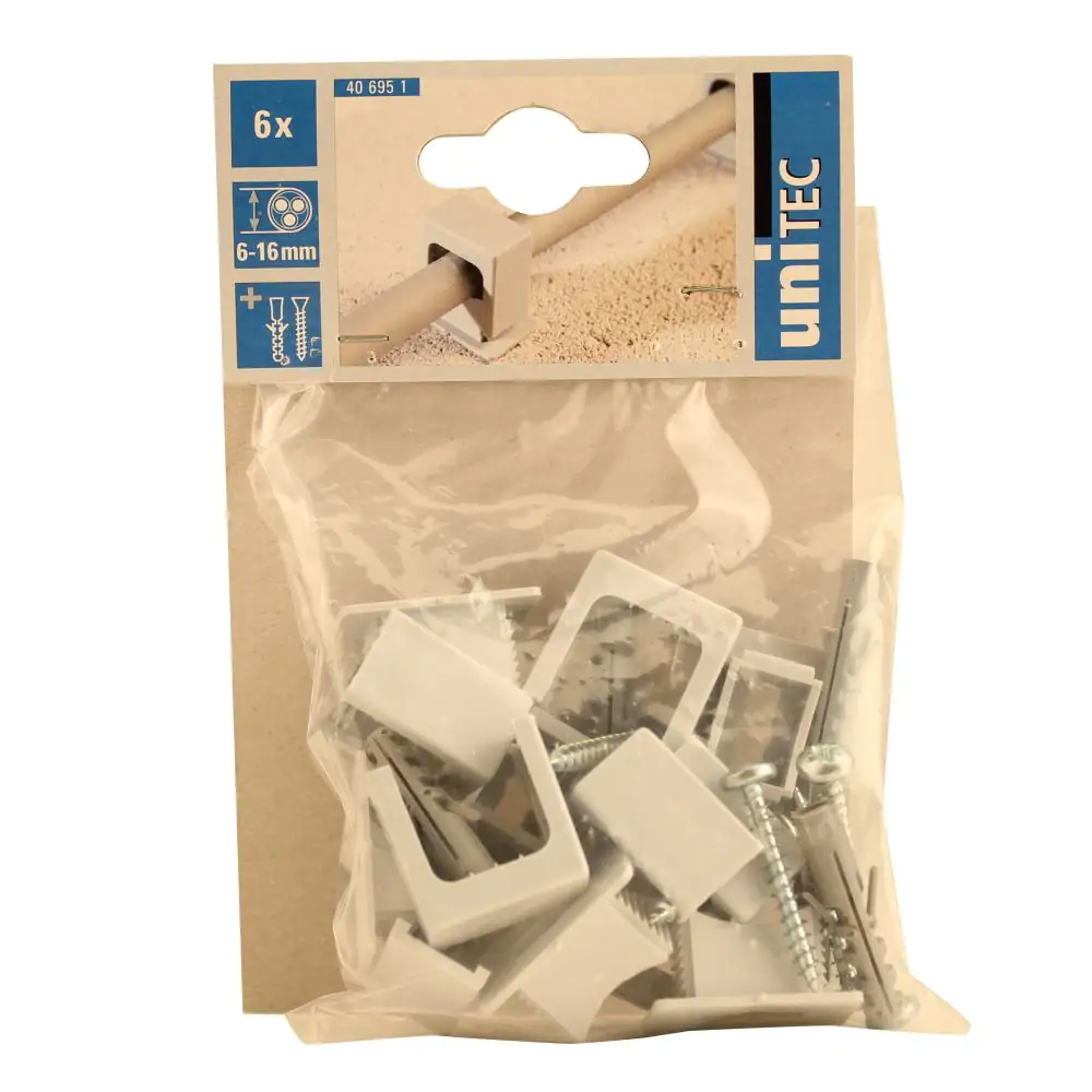 Raster-Druckschelle 1-fach 6-16mm grau 6x