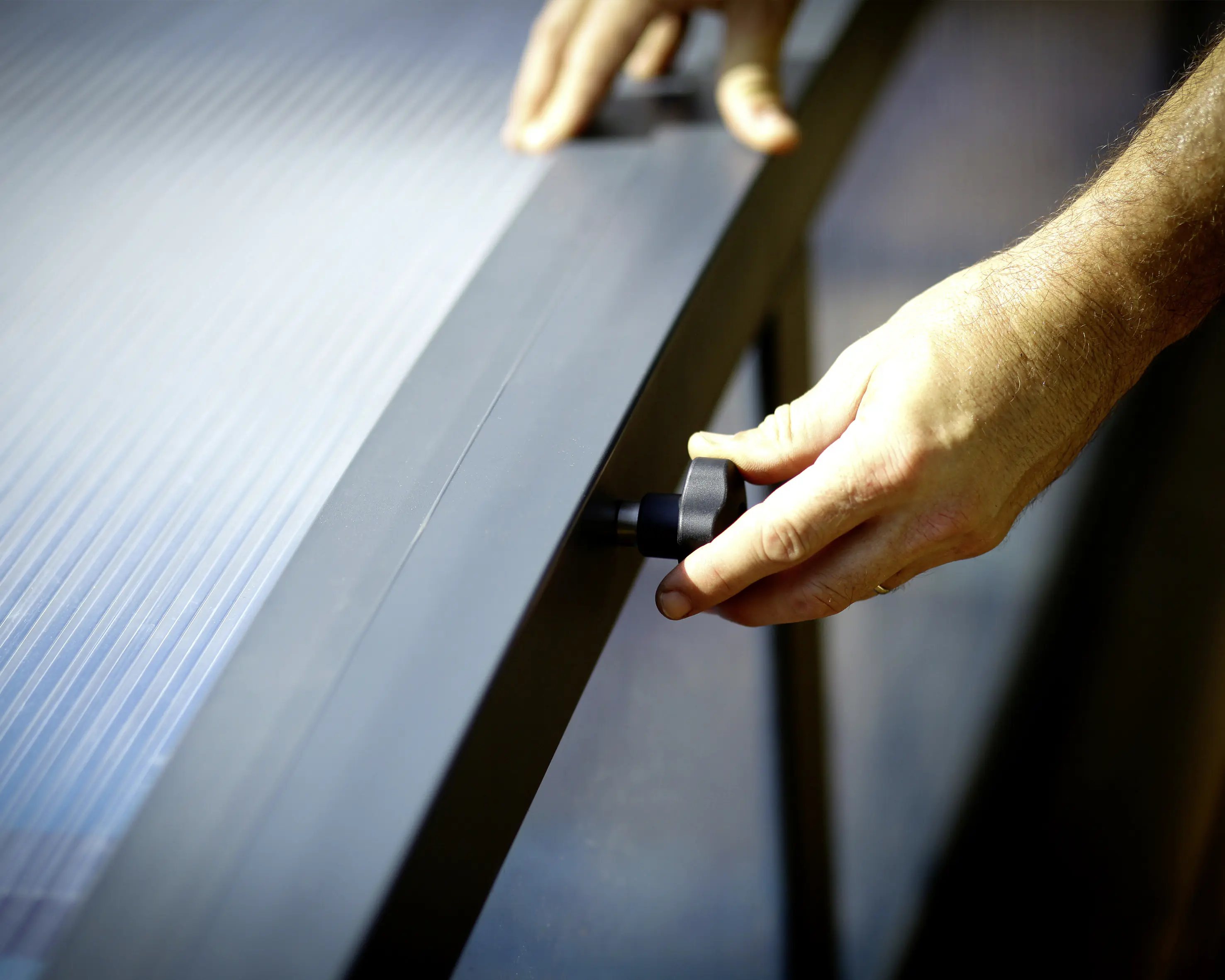 Canopia Poolüberdachung Majorca, 6,70 x 4,57, grau Aluminiumrahmen mit Polycarbonatplatten