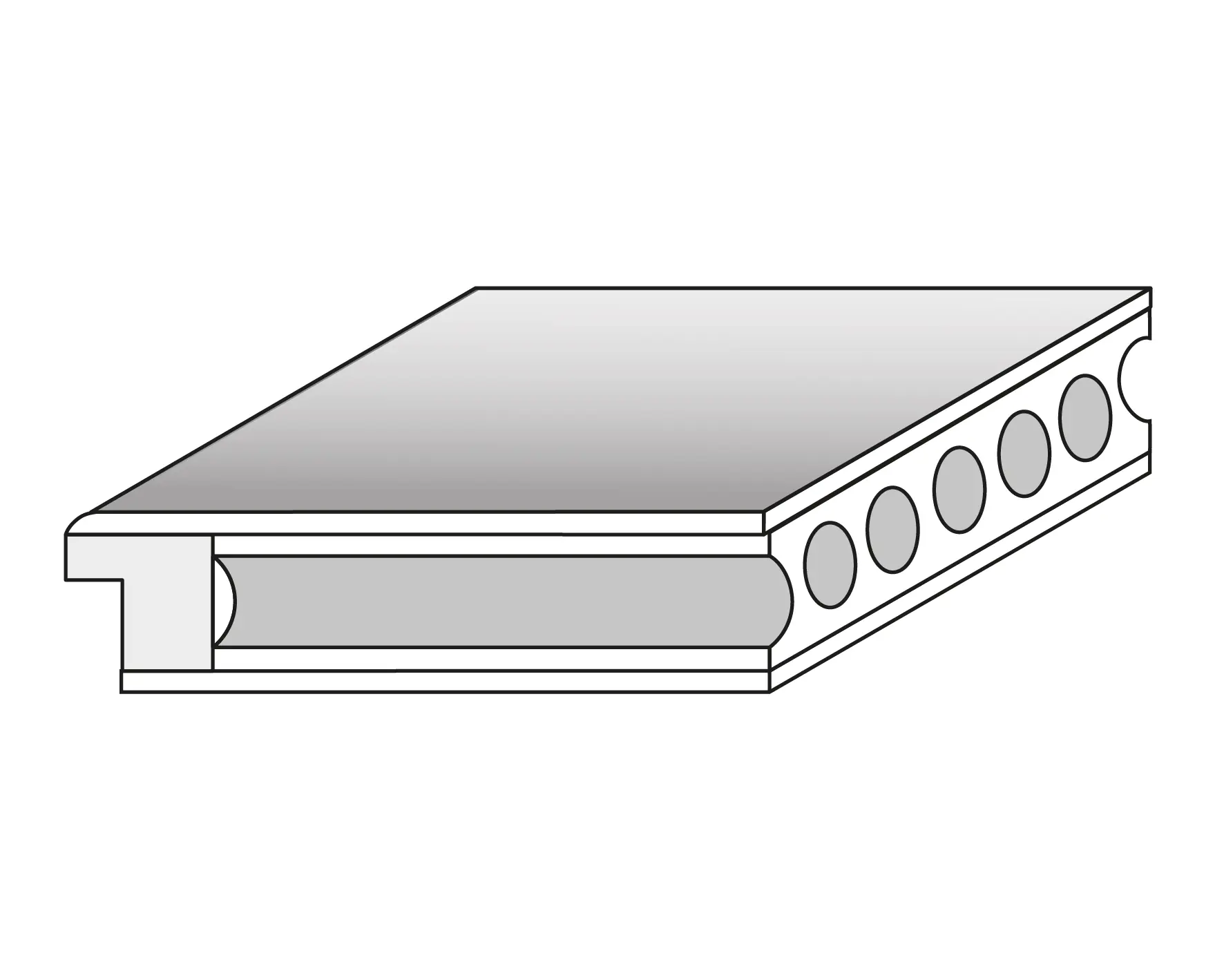 Borne Türblatt Lusso 03 Weißlack Röhrenspan