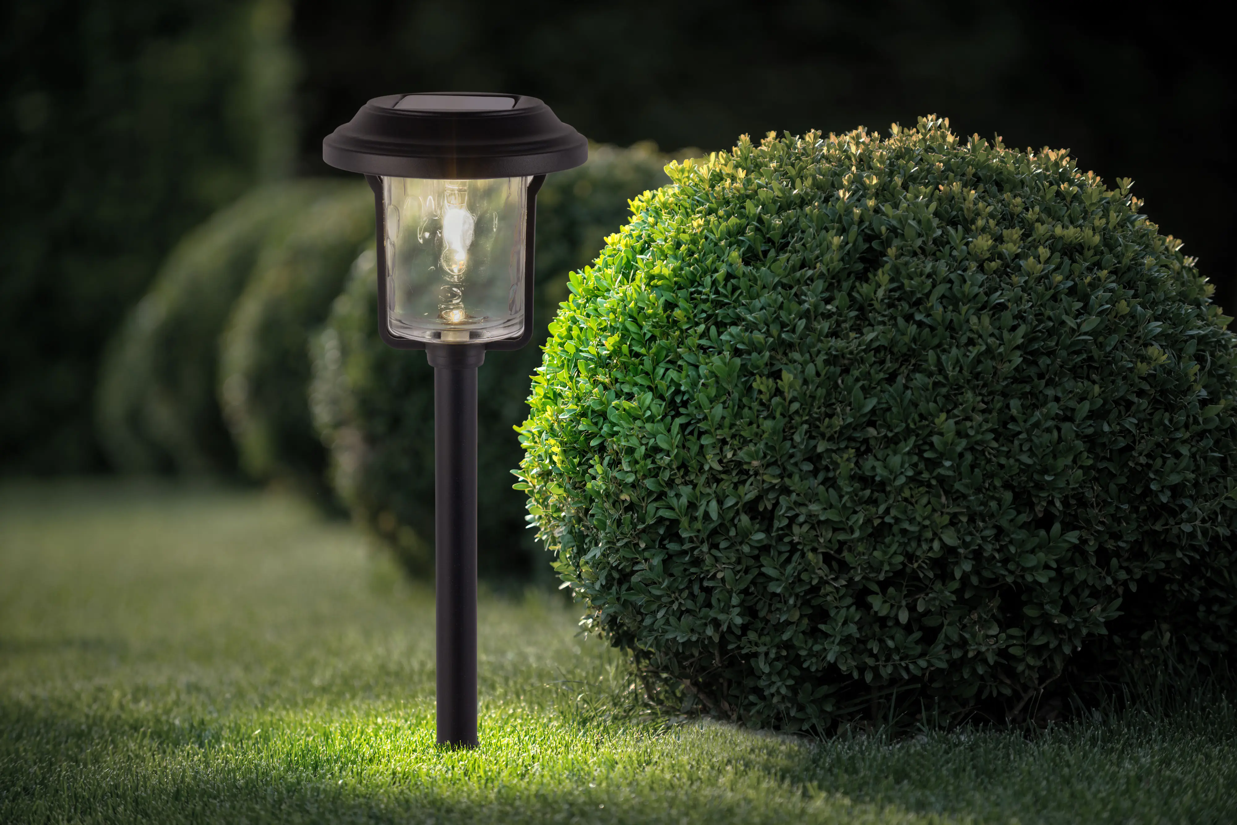 Light & More LED Solarleuchte mit Dämmerungssensor schwarz